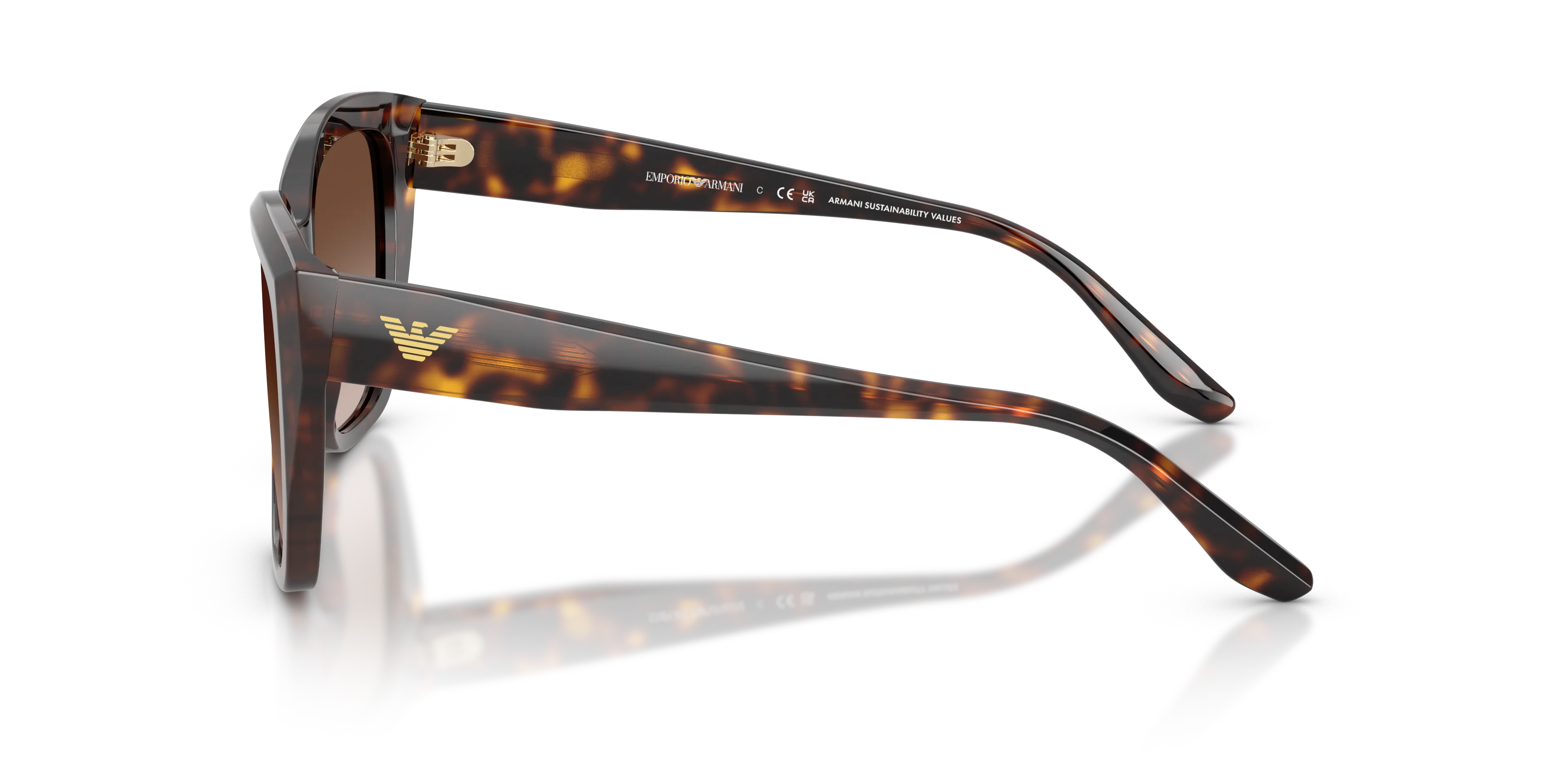 Emporio Armani EA4198 502613 Occhiali da sole Acetato Tartaruga Marrone Cat Eye Normale Sfumato - immagine 4
