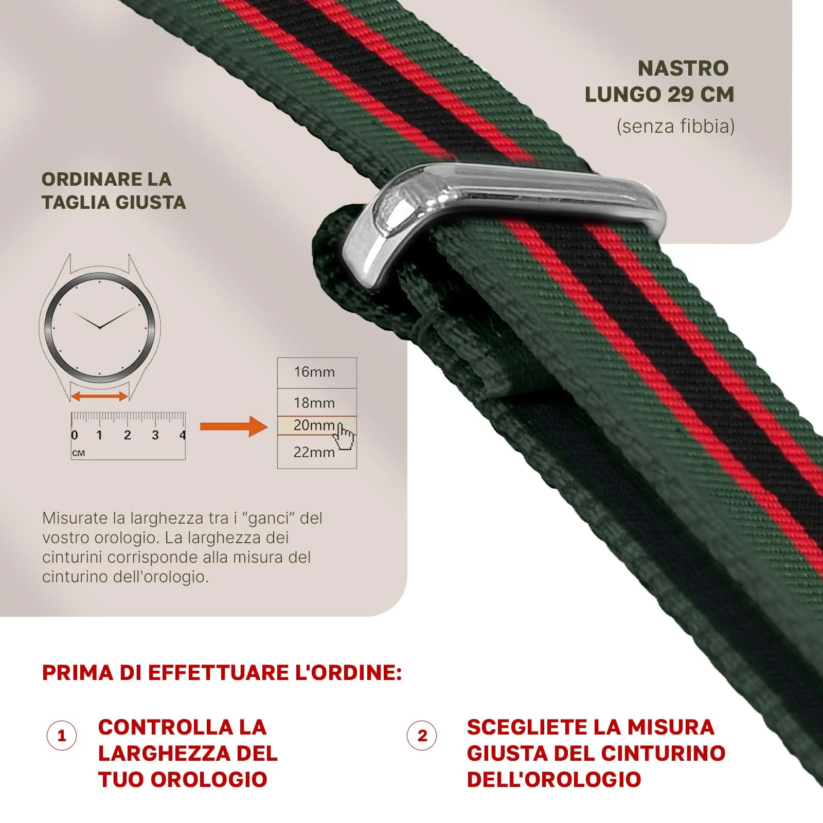 Natos.com - Cinturino NATO per Orologio in Nylon Militare G10, Uomo e Donna, Fibbia in Acciaio Inossidabile - 18mm 20mm 22mm - immagine 6