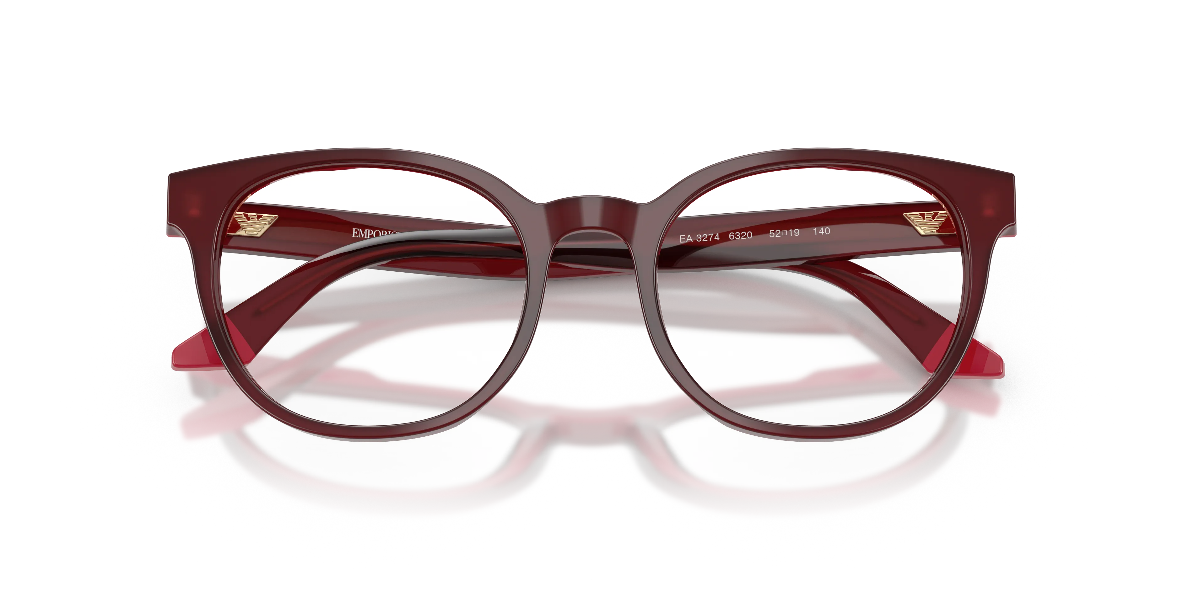 Emporio Armani EA3274 6320 Montature da vista Acetato Rosso Rotonda Normale - immagine 2
