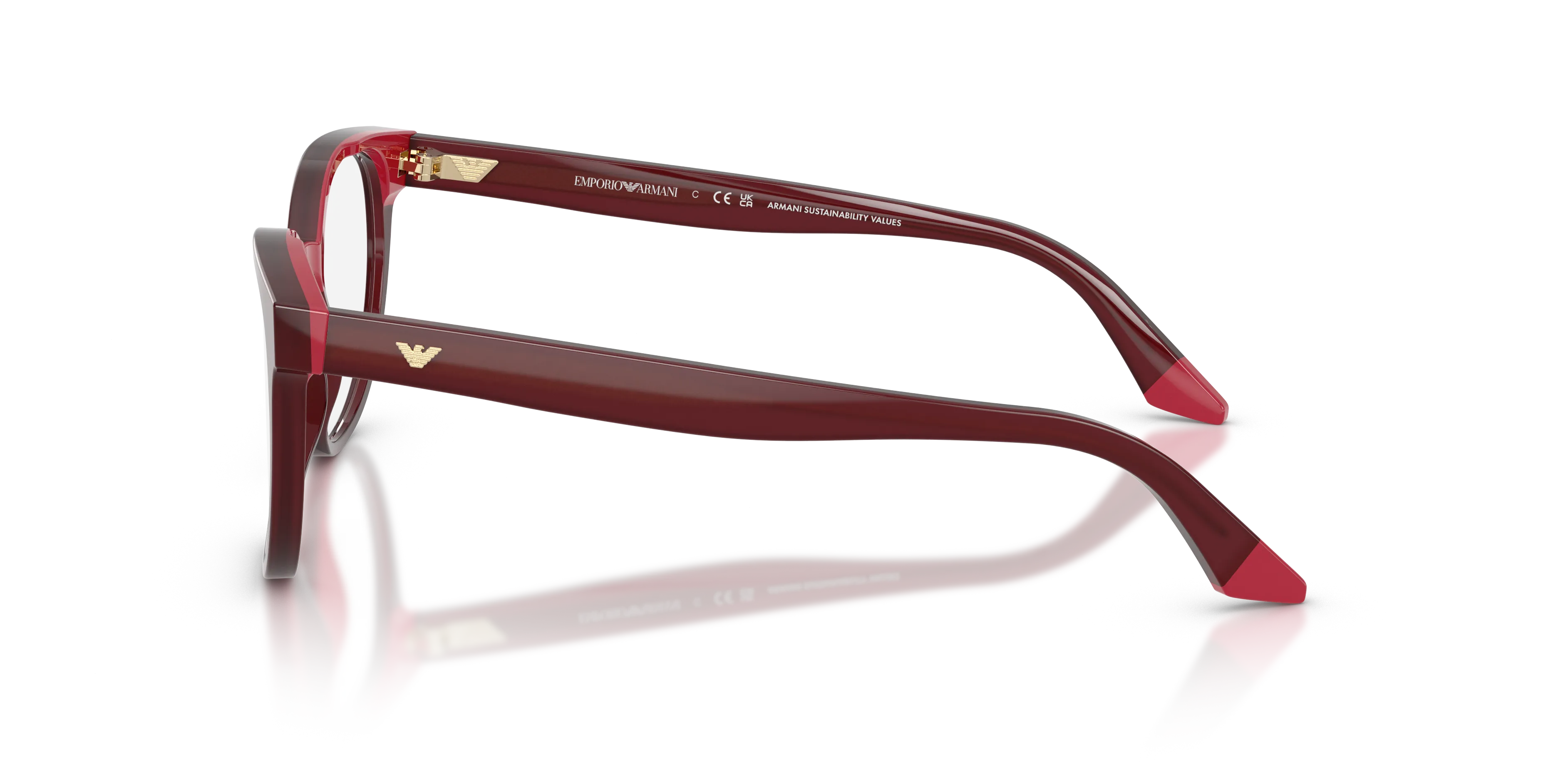 Emporio Armani EA3274 6320 Montature da vista Acetato Rosso Rotonda Normale - immagine 4