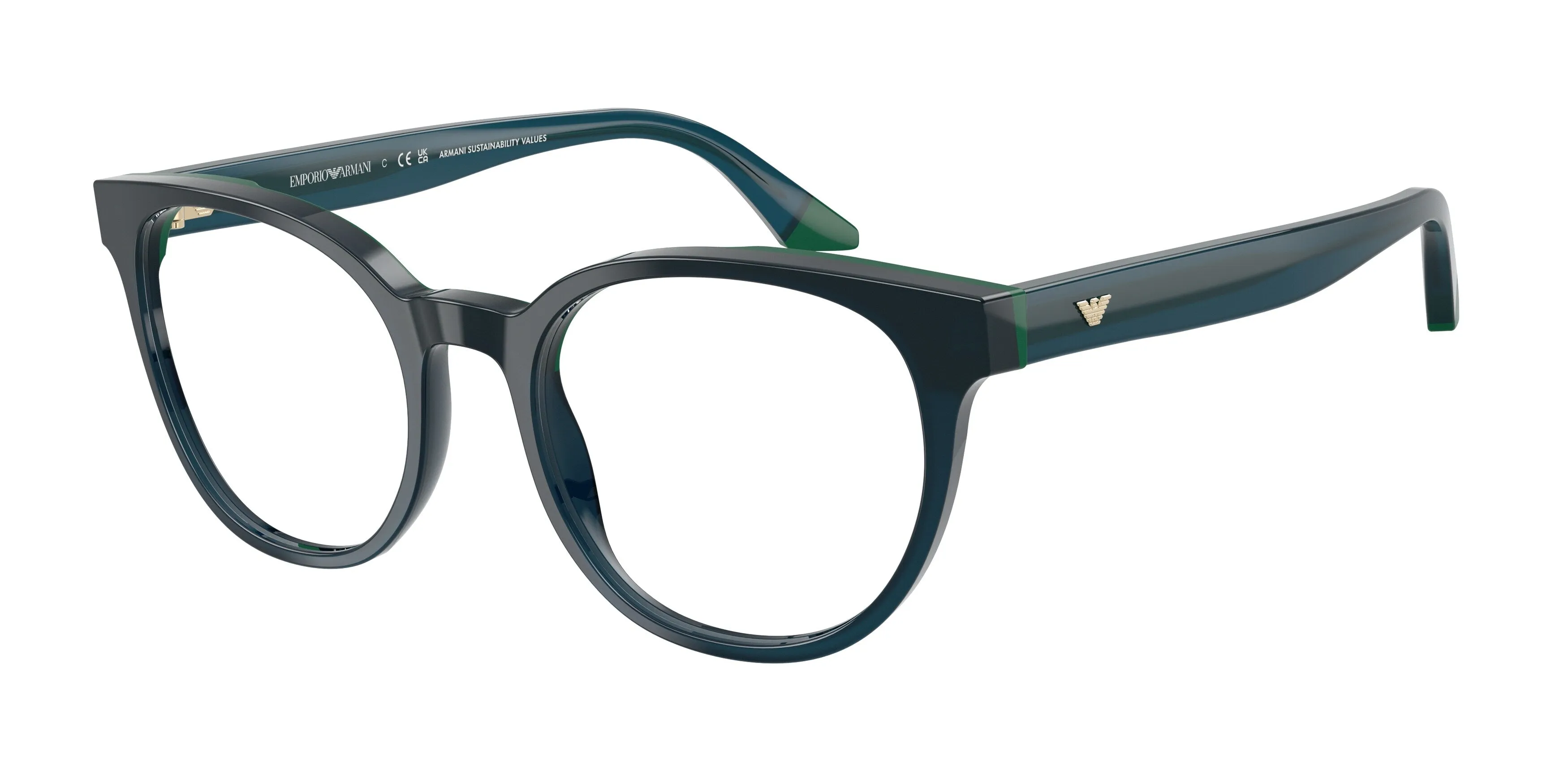 Emporio Armani EA3274 6319 Montature da vista Acetato Blu Rotonda Normale - immagine 1