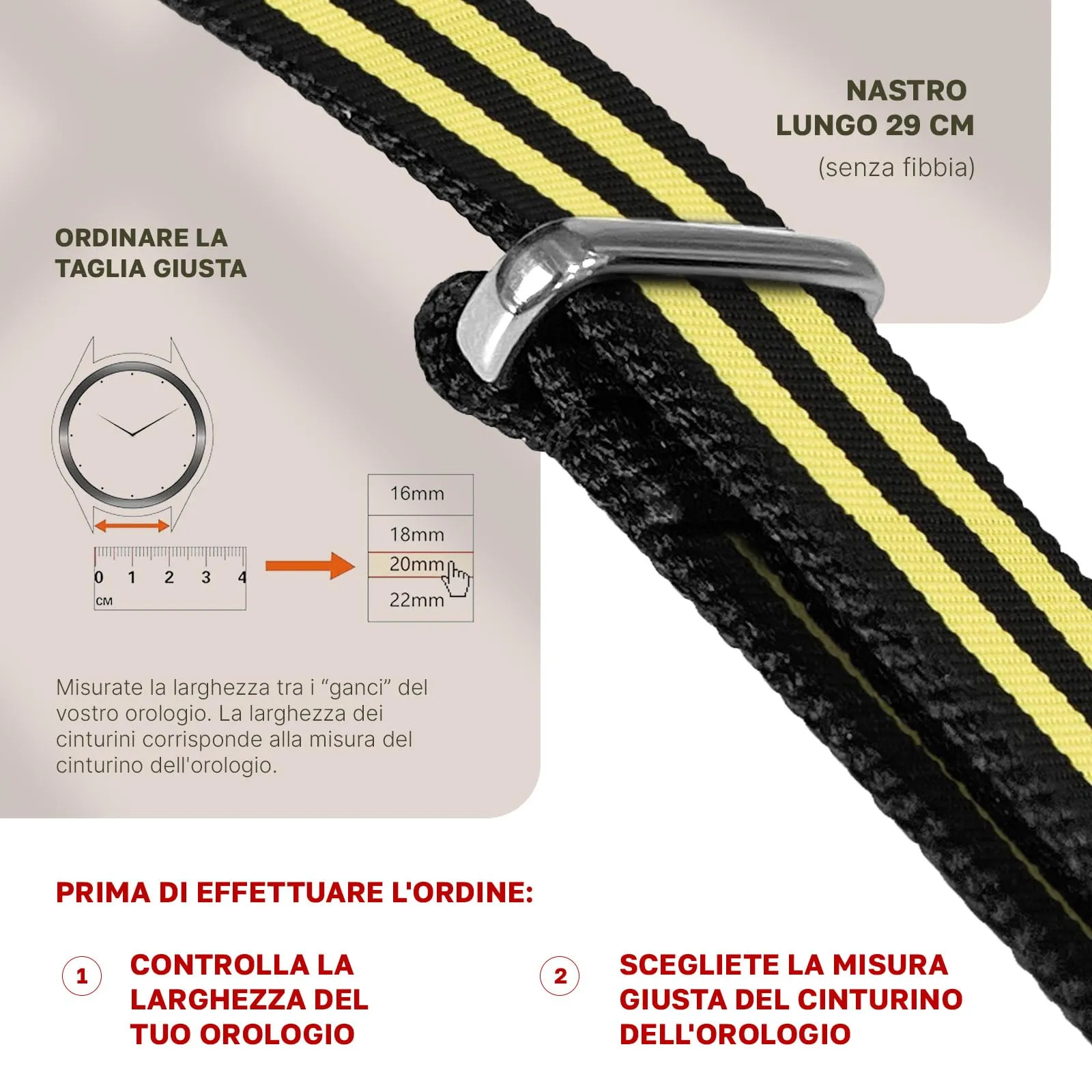 Natos.com - Cinturino NATO per Orologio in Nylon Militare G10, Uomo e Donna, Fibbia in Acciaio Inossidabile - 18mm 20mm 22mm - immagine 6