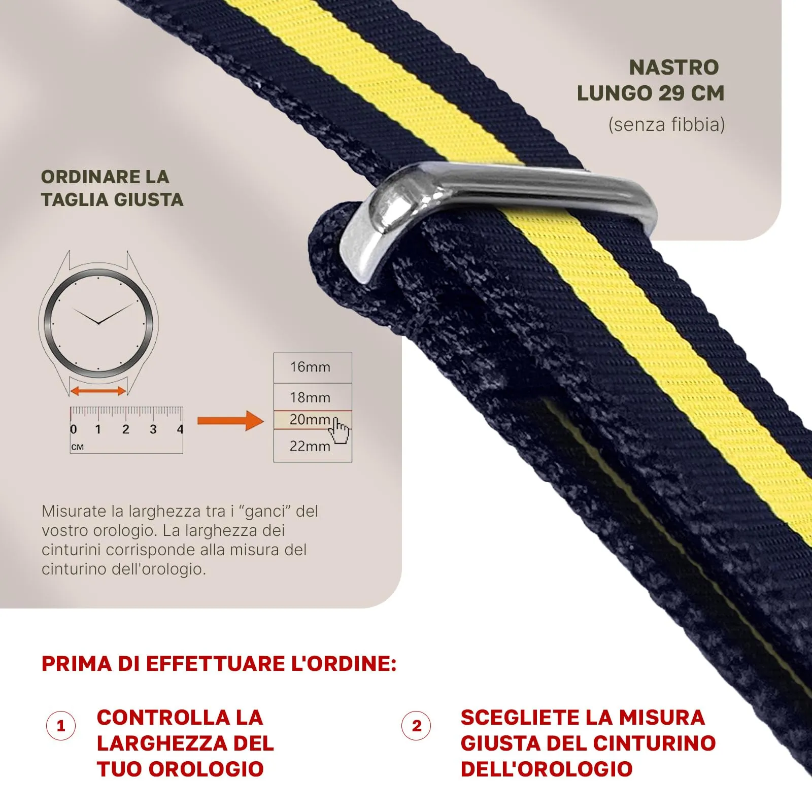 Natos.com - Cinturino NATO per Orologio in Nylon Militare G10, Uomo e Donna, Fibbia in Acciaio Inossidabile - 18mm 20mm 22mm - immagine 6