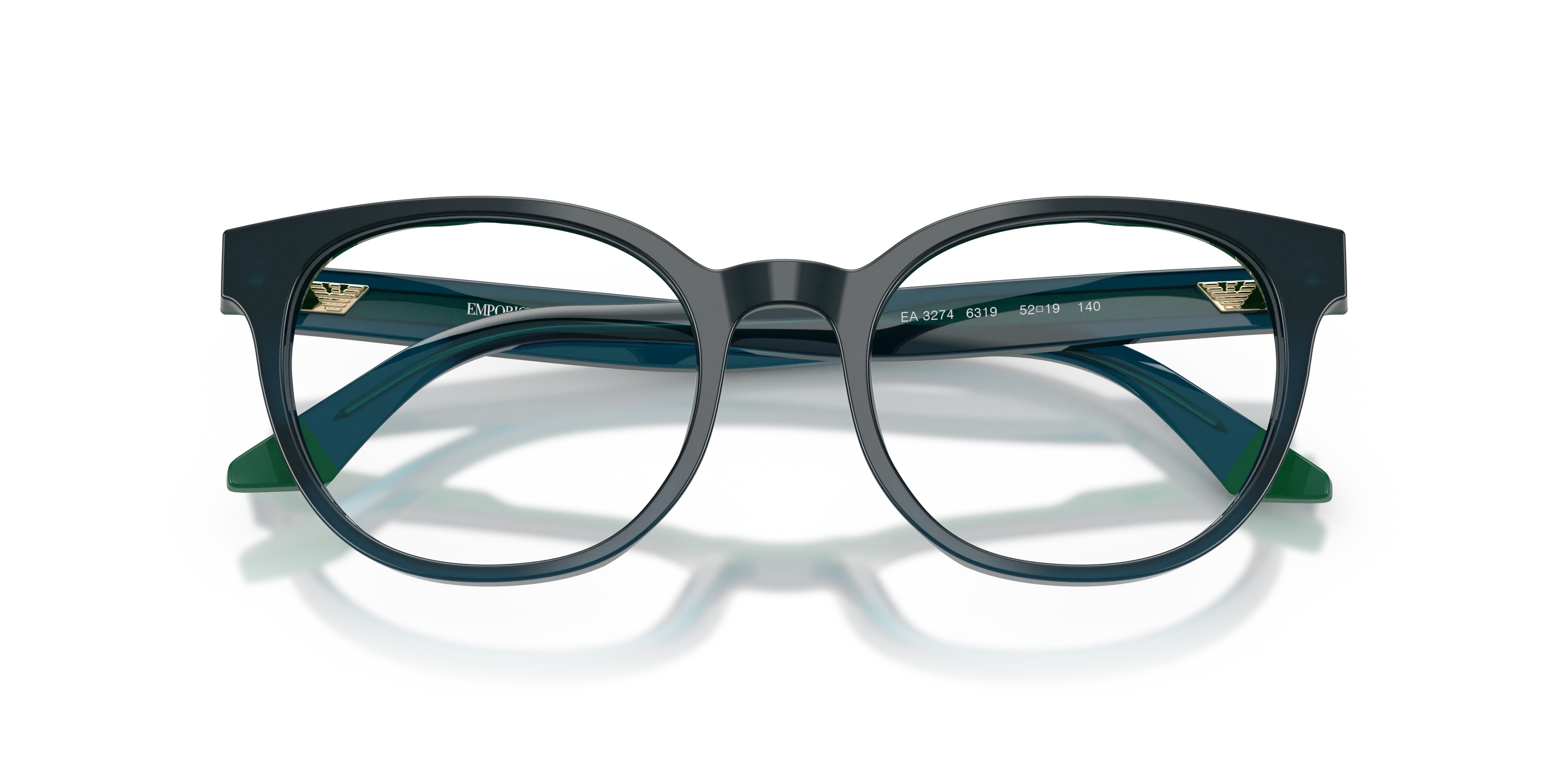 Emporio Armani EA3274 6319 Montature da vista Acetato Blu Rotonda Normale - immagine 2