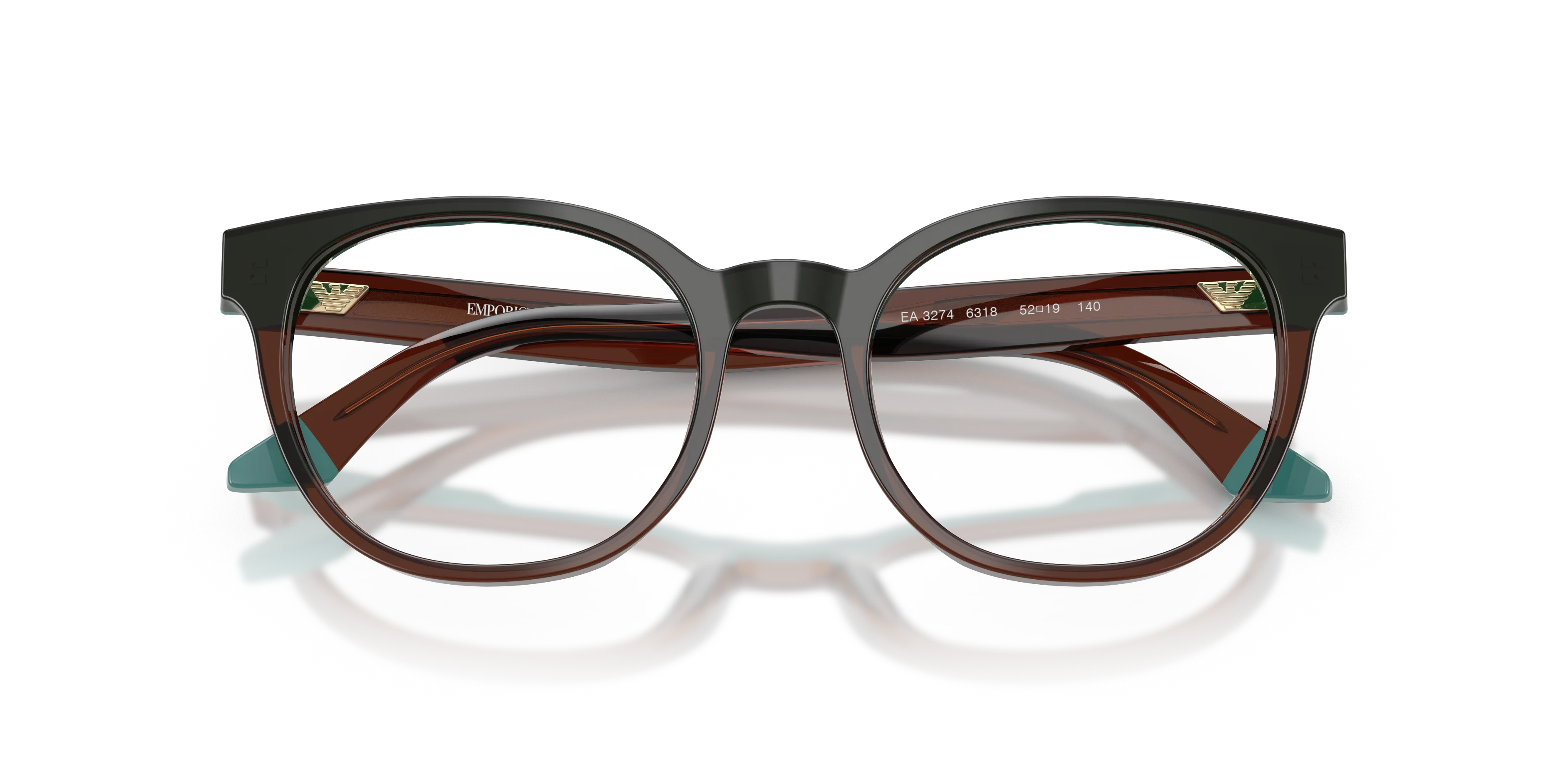 Emporio Armani EA3274 6318 Montature da vista Acetato Marrone Rotonda Normale - immagine 2