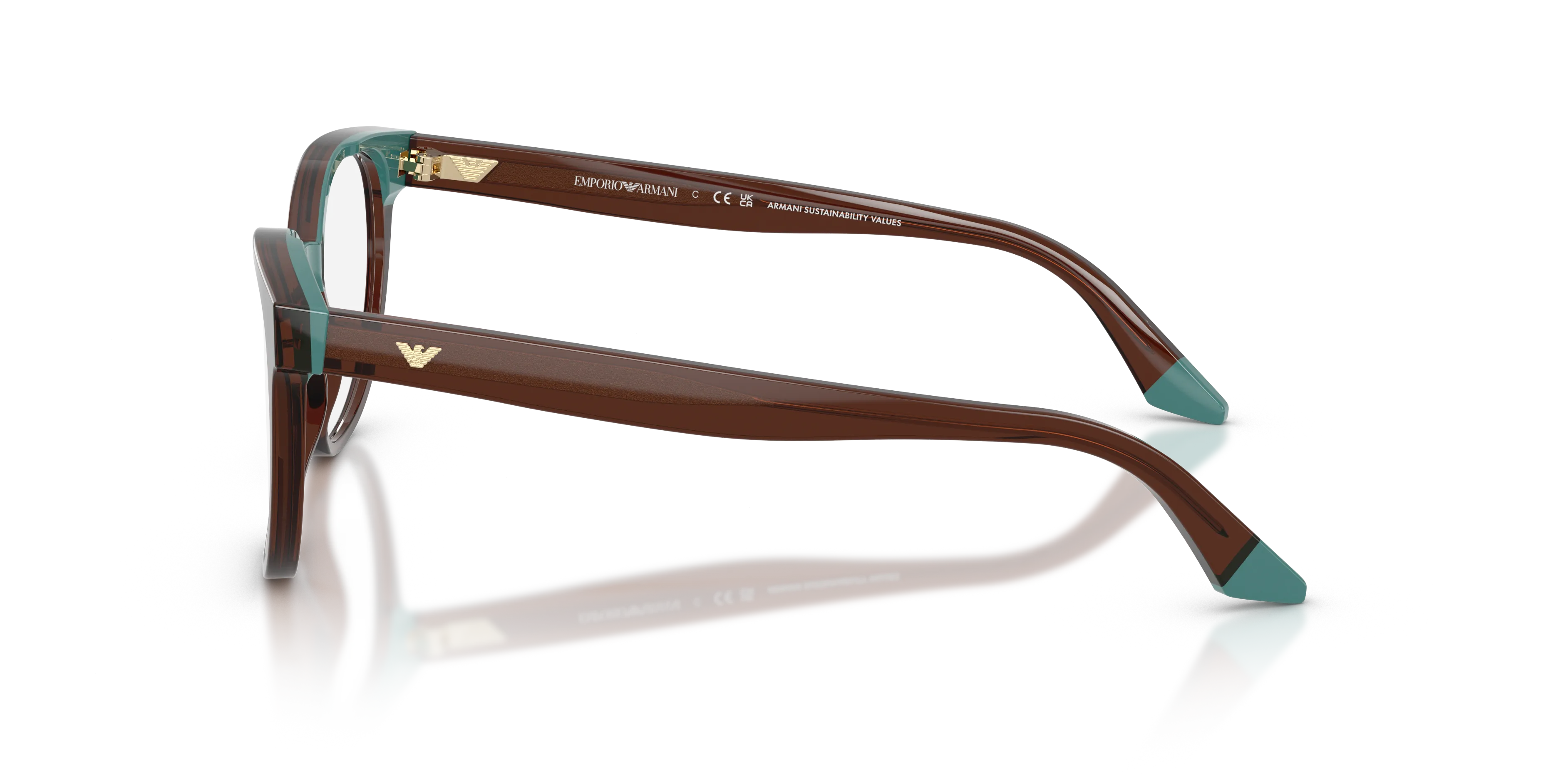 Emporio Armani EA3274 6318 Montature da vista Acetato Marrone Rotonda Normale - immagine 4