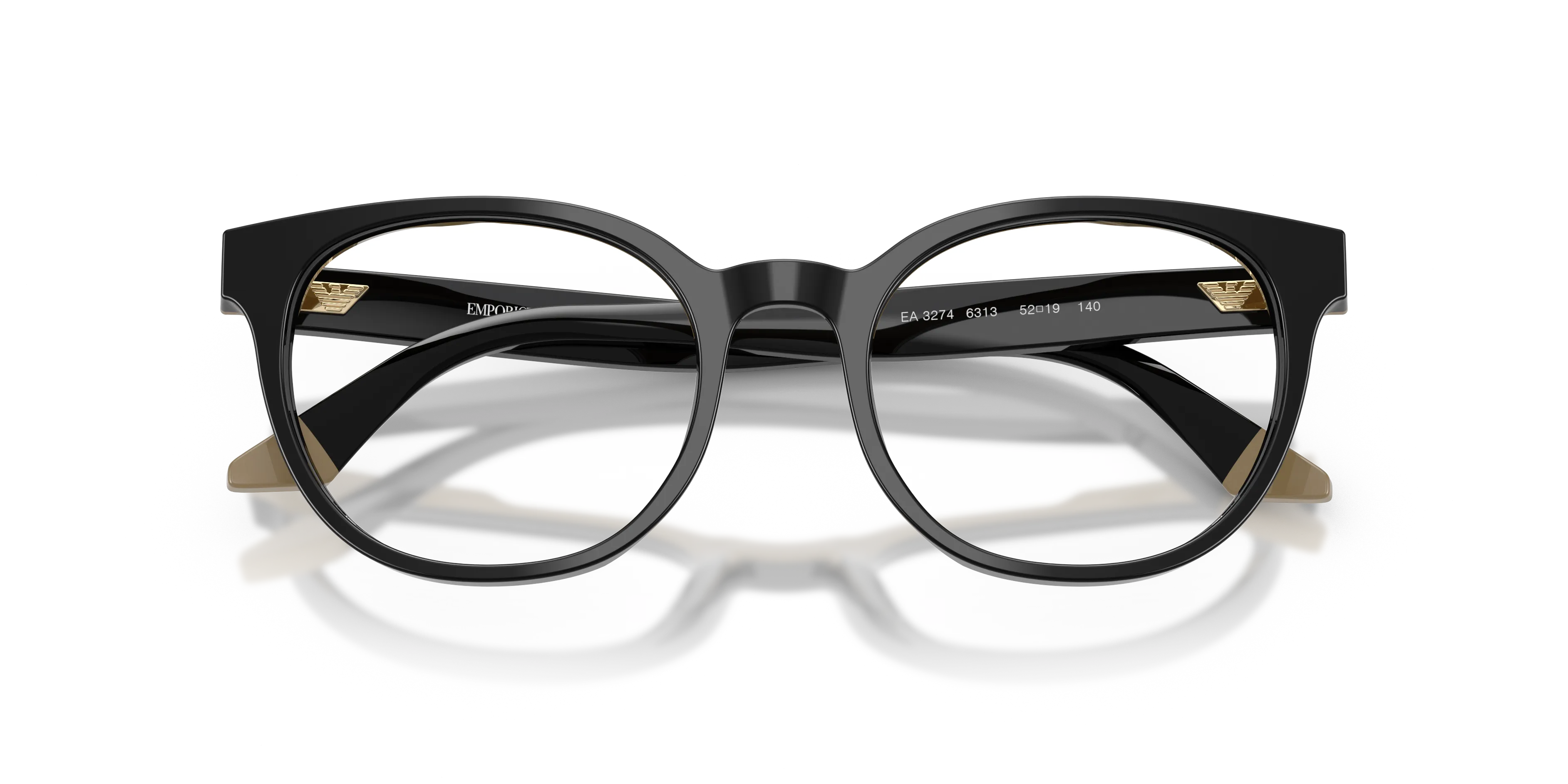 Emporio Armani EA3274 6313 Montature da vista Acetato Nero Rotonda Normale - immagine 2