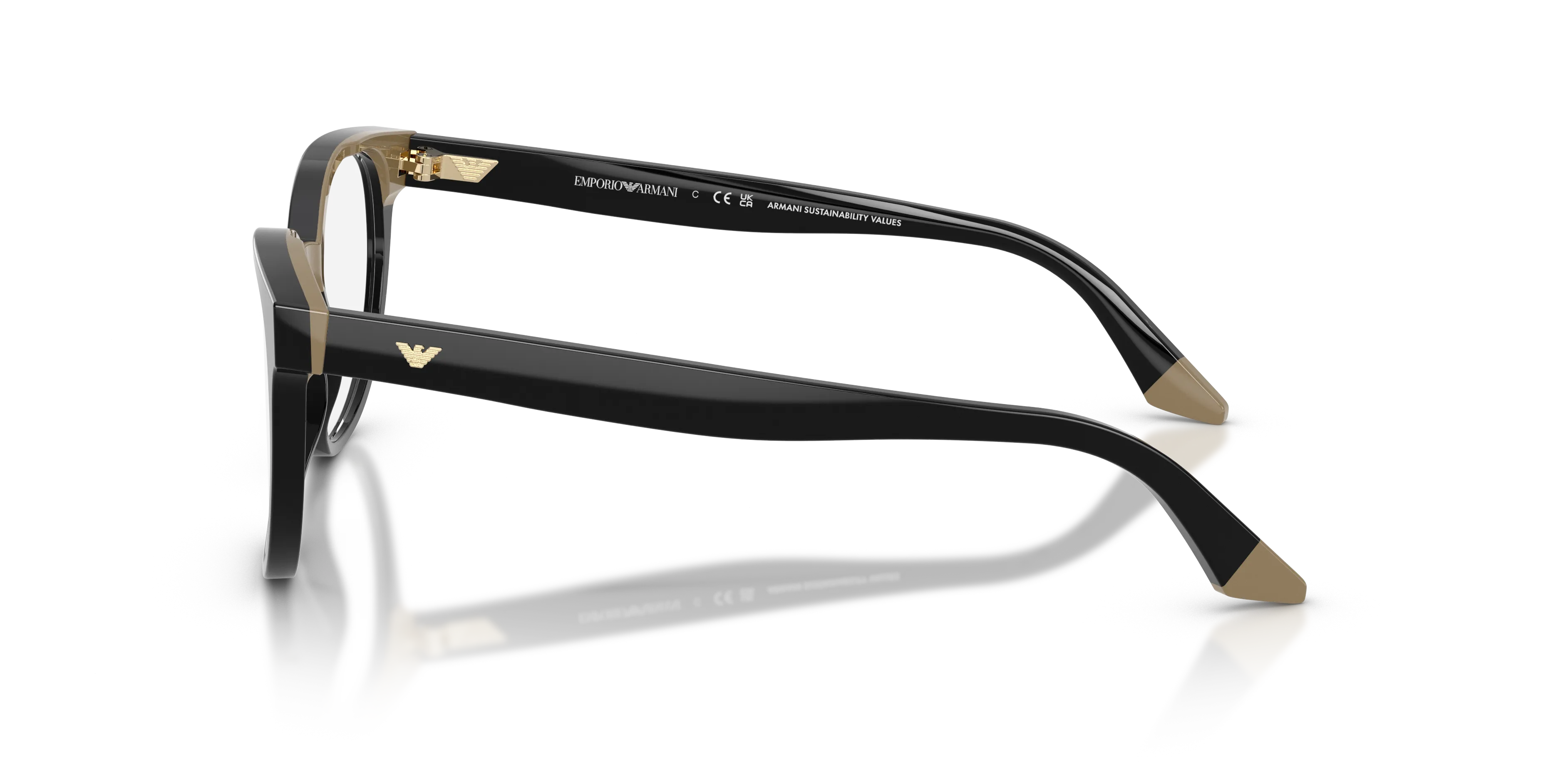 Emporio Armani EA3274 6313 Montature da vista Acetato Nero Rotonda Normale - immagine 4