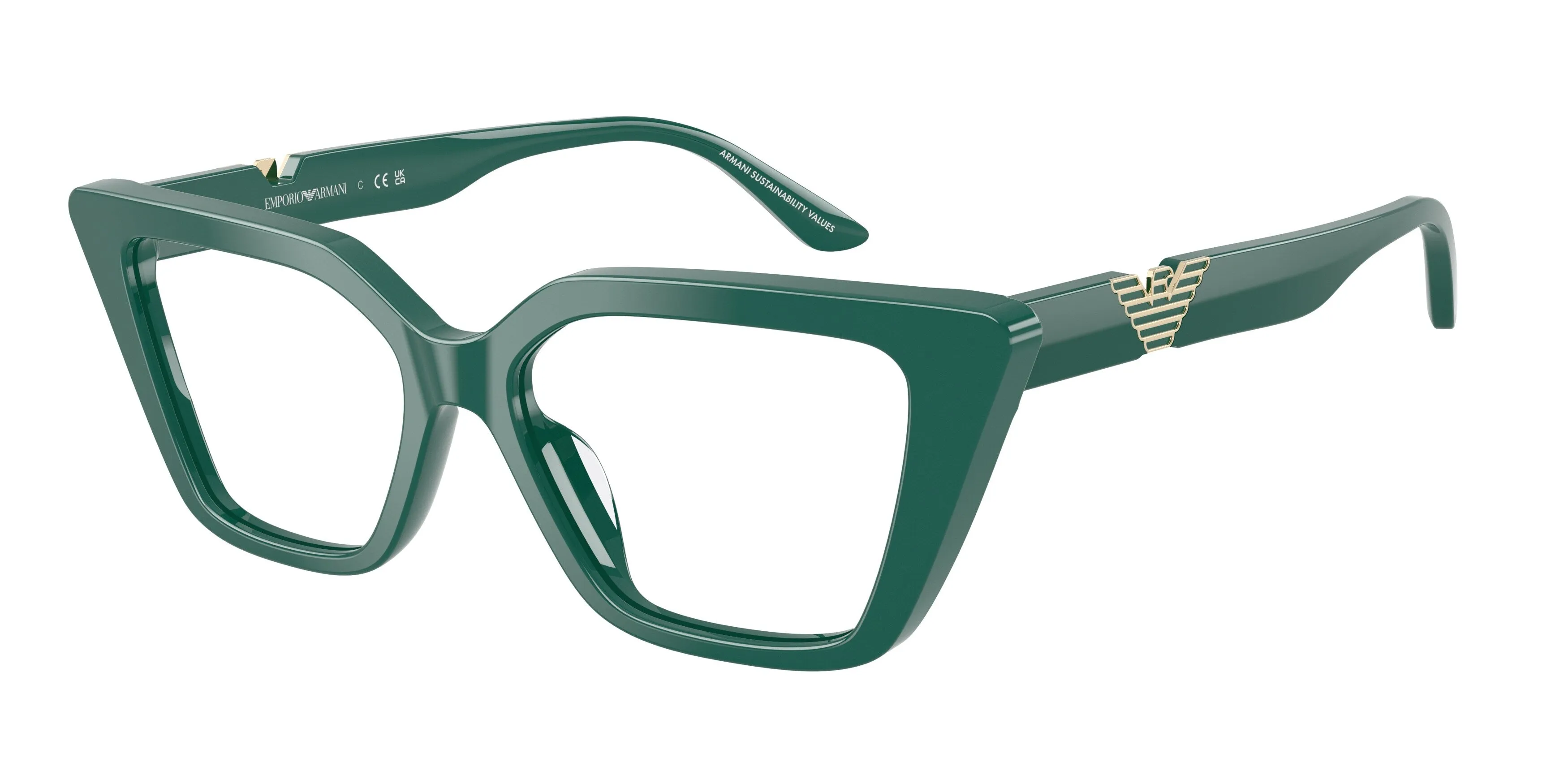 Emporio Armani EA3273U 6324 Montature da vista Acetato Verde Cat Eye Normale - immagine 1
