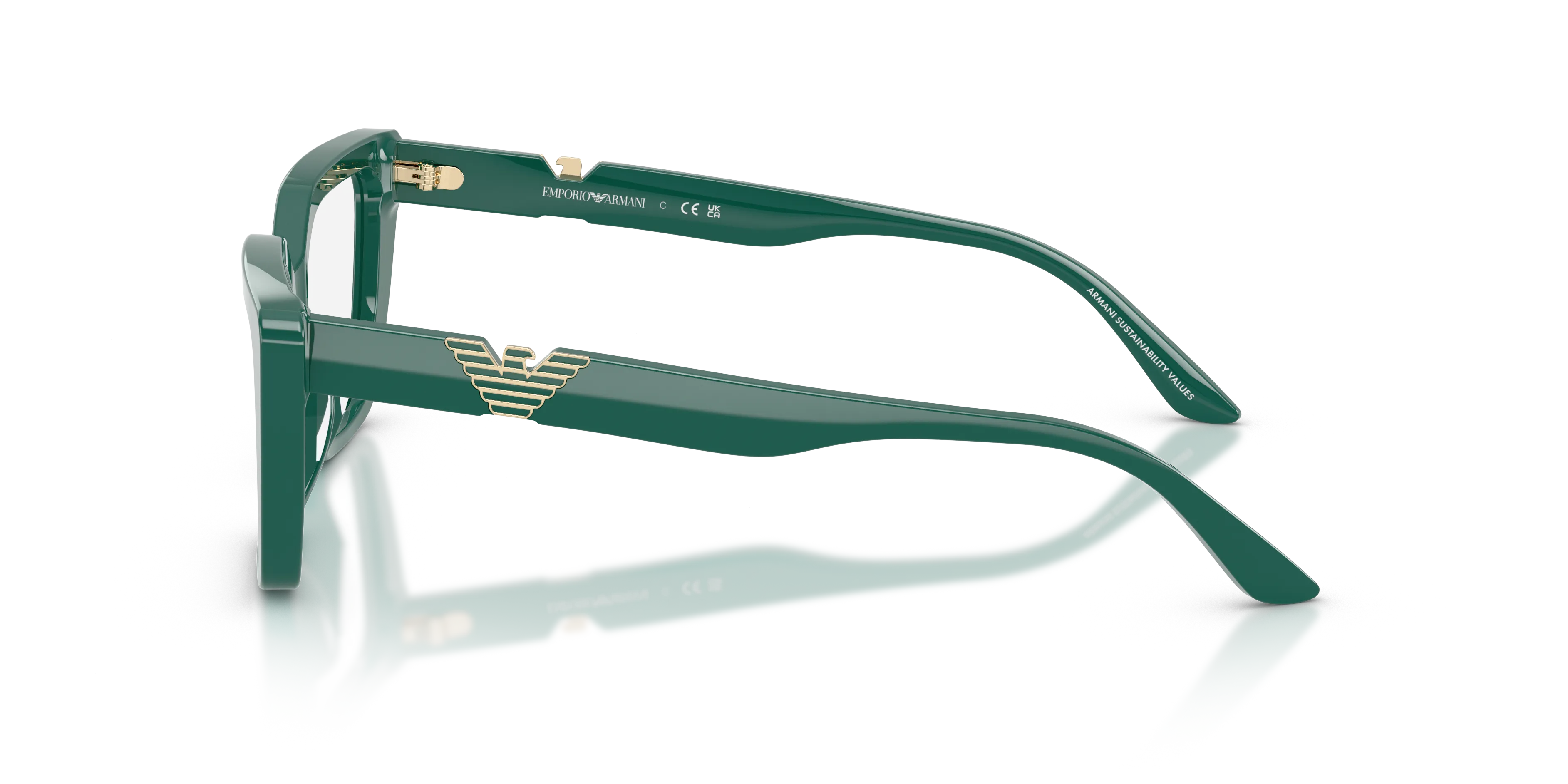 Emporio Armani EA3273U 6324 Montature da vista Acetato Verde Cat Eye Normale - immagine 4