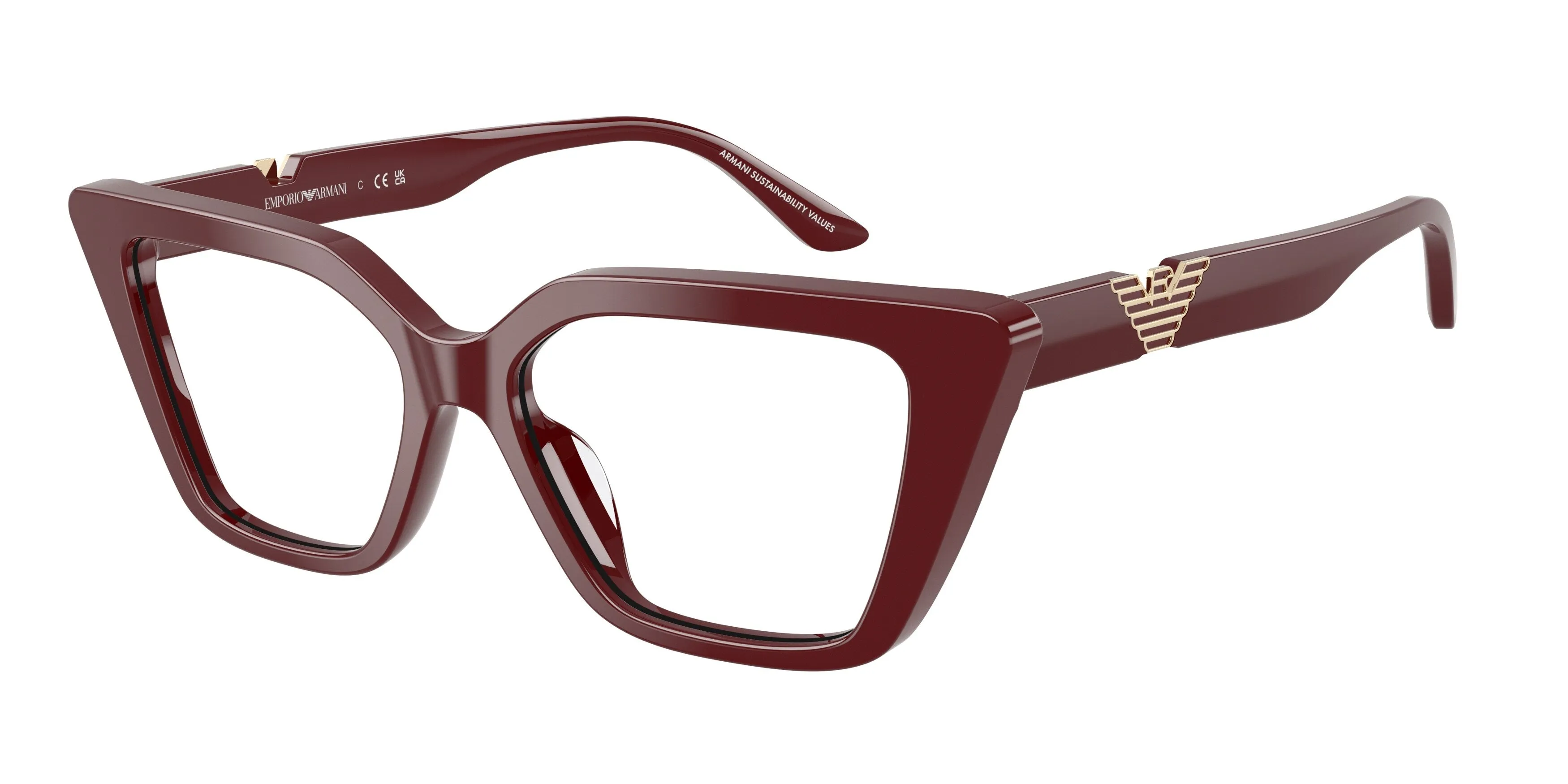 Emporio Armani EA3273U 6323 Montature da vista Acetato Rosso Cat Eye Normale - immagine 1