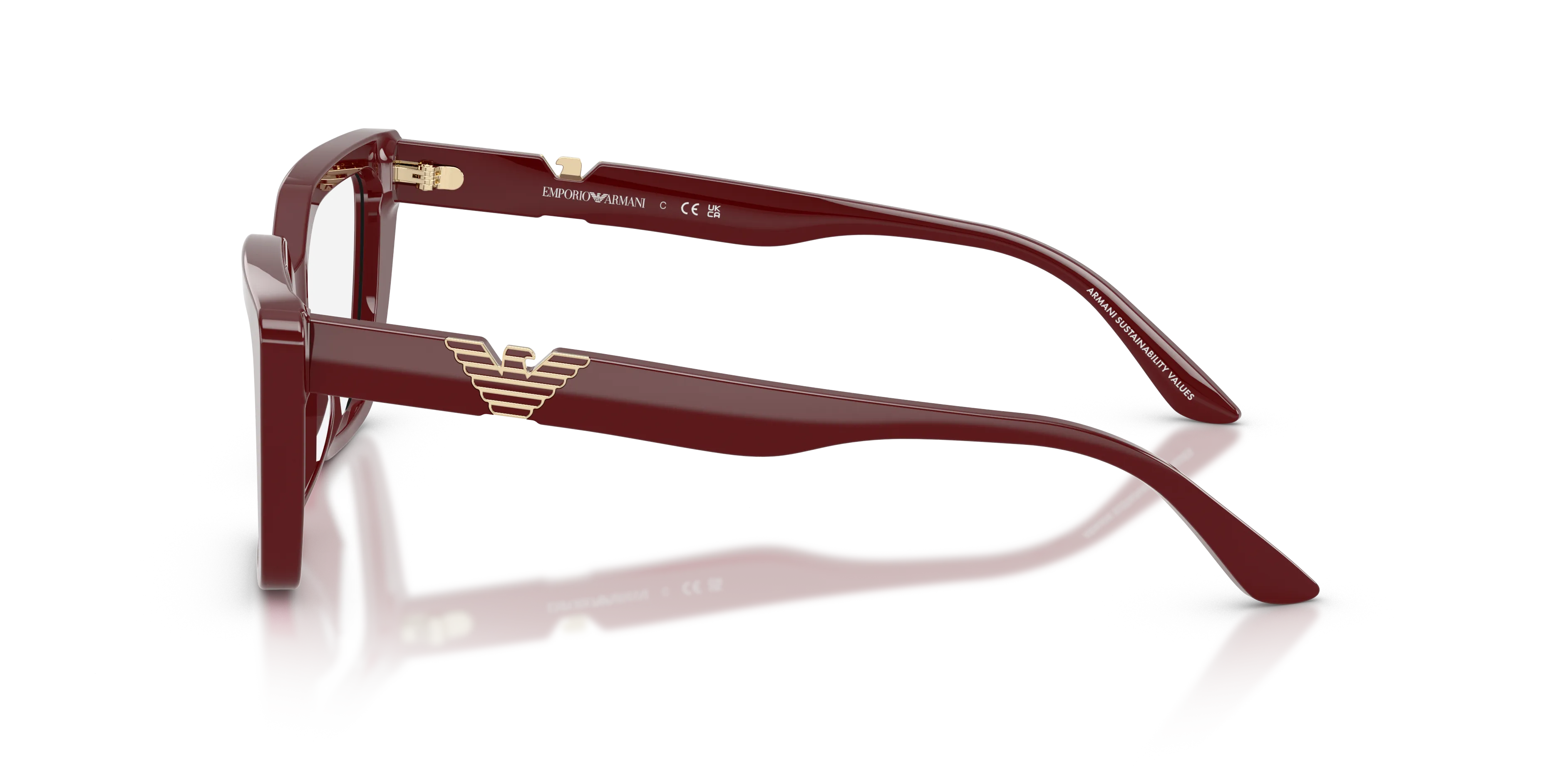 Emporio Armani EA3273U 6323 Montature da vista Acetato Rosso Cat Eye Normale - immagine 4