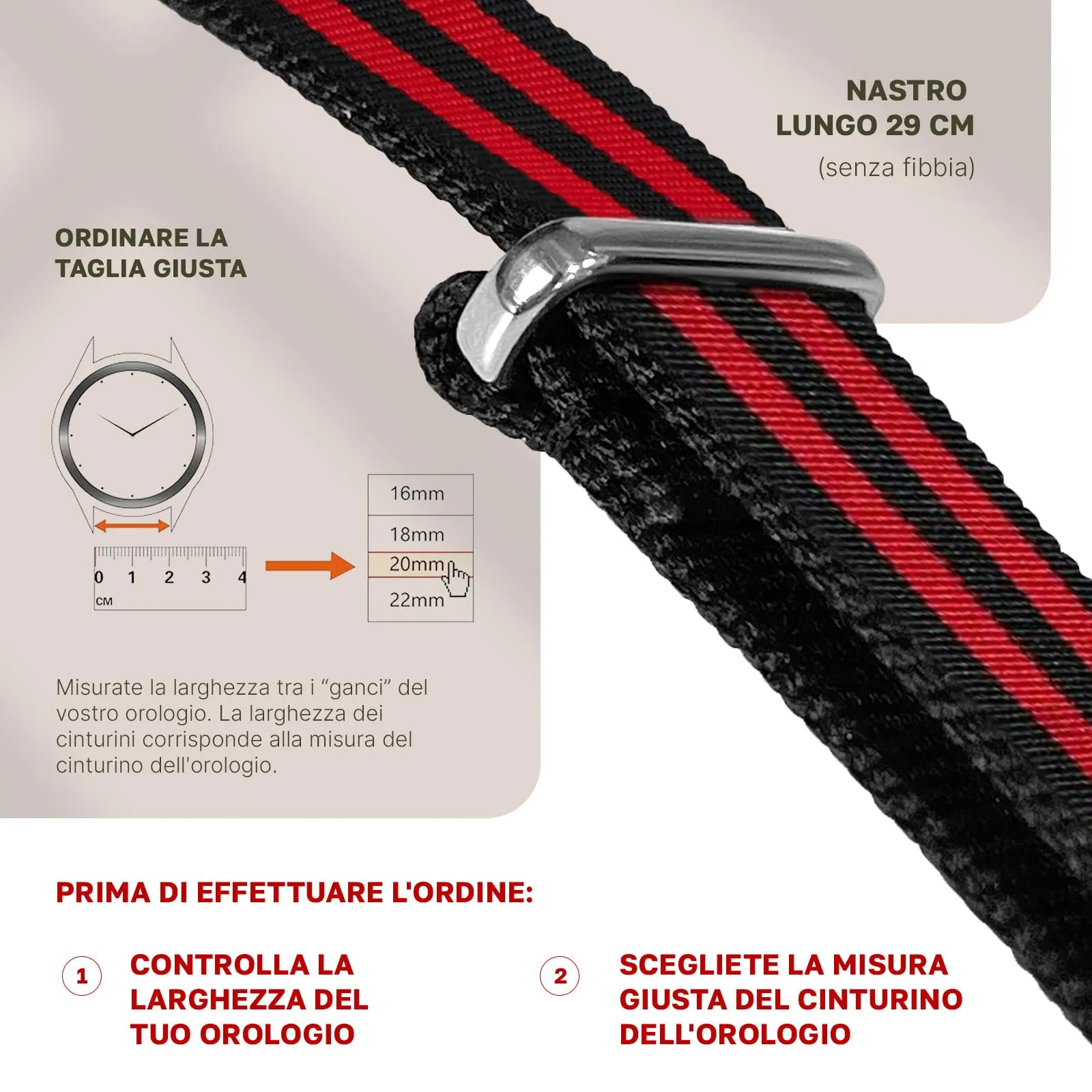 Natos.com - Cinturino NATO per Orologio in Nylon Militare G10, Uomo e Donna, Fibbia in Acciaio Inossidabile - 18mm 20mm 22mm 24mm - immagine 6