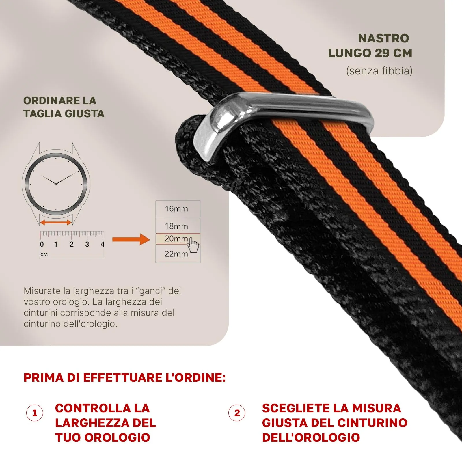 Natos.com - Cinturino NATO per Orologio in Nylon Militare G10, Uomo e Donna, Fibbia in Acciaio Inossidabile - 18mm 20mm 22mm - immagine 6