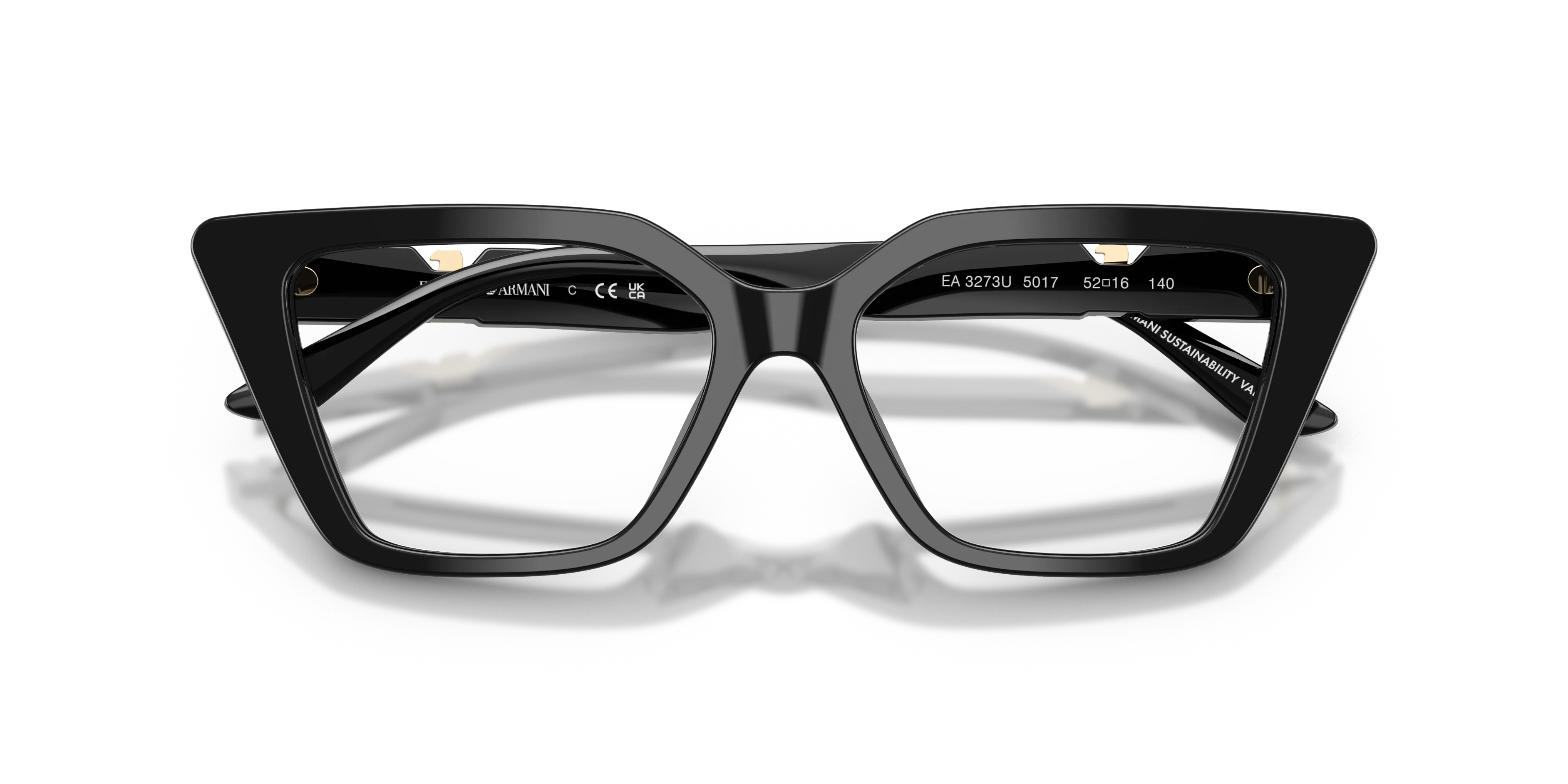 Emporio Armani EA3273U 5017 Montature da vista Acetato Nero Cat Eye Normale - immagine 2