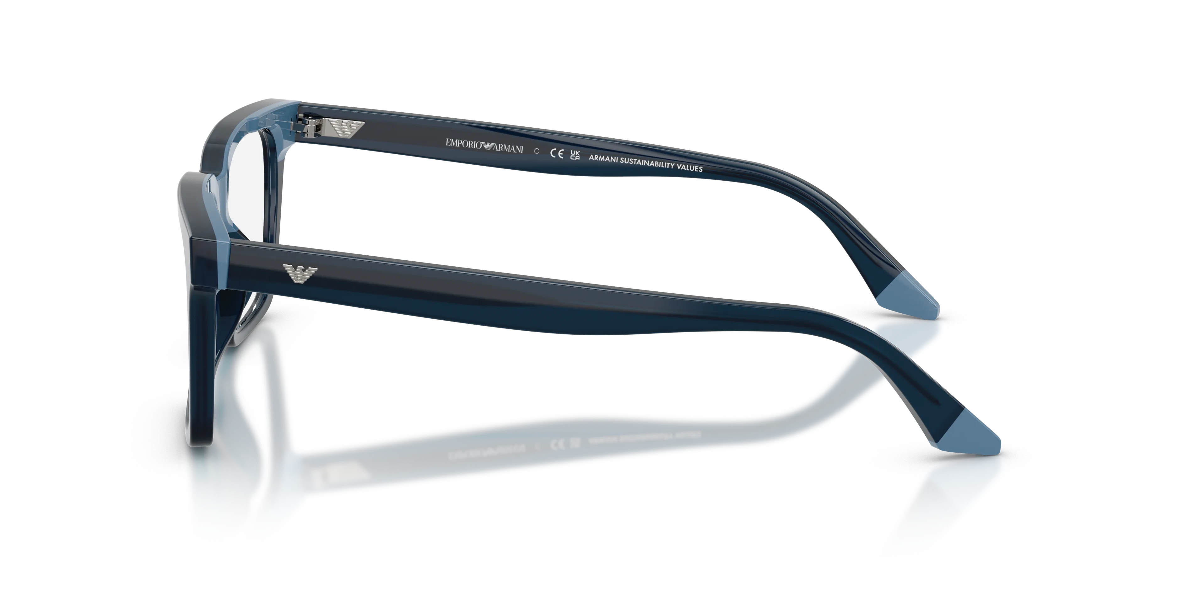 Emporio Armani EA3272U 6317 Montature da vista Acetato Blu Squadrata Normale - immagine 4