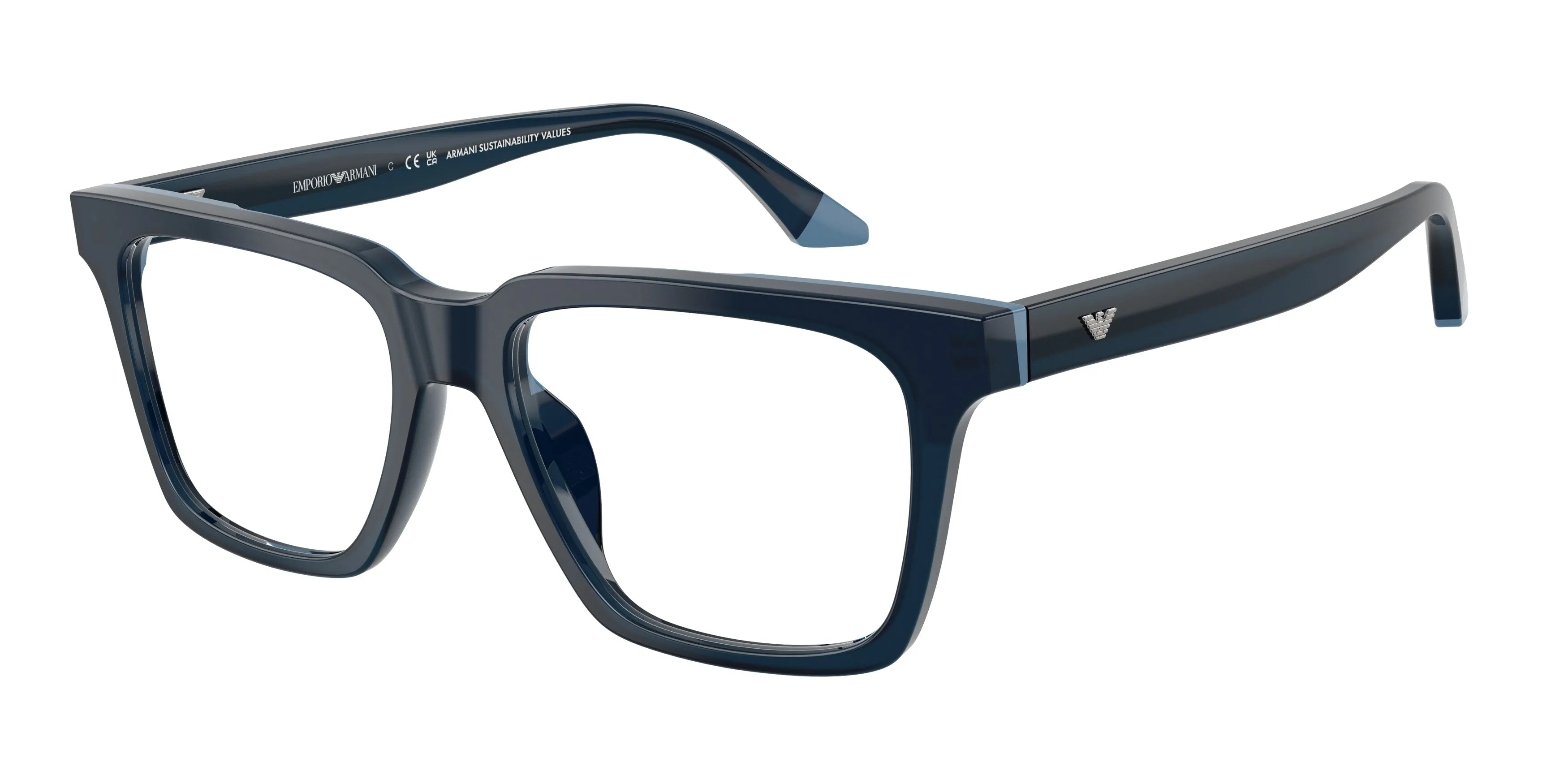 Emporio Armani EA3272U 6317 Montature da vista Acetato Blu Squadrata Normale - immagine 1