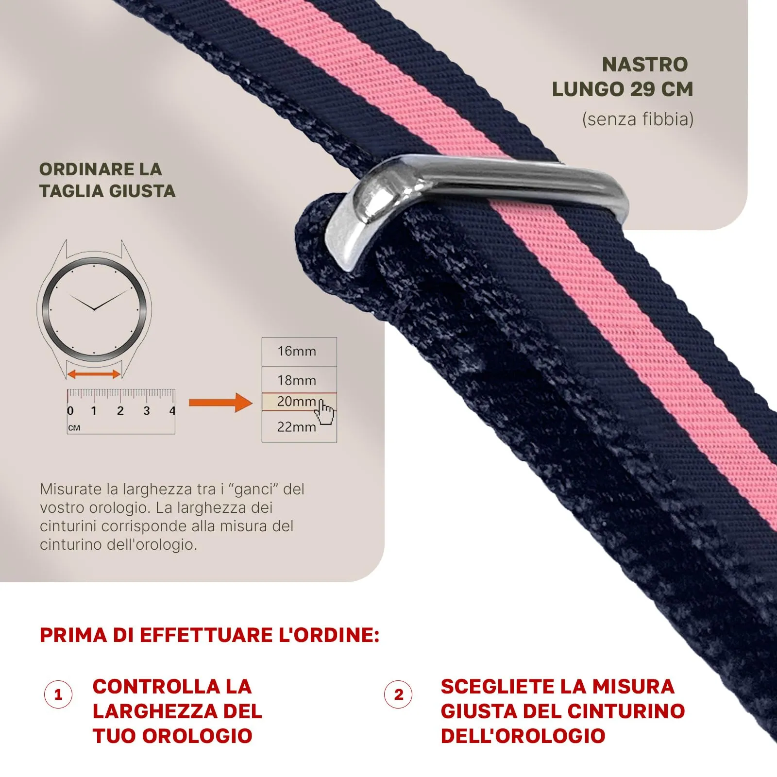 Natos.com - Cinturino NATO per Orologio in Nylon Militare G10, Uomo e Donna, Fibbia in Acciaio Inossidabile - 16mm 20mm 22mm - immagine 6