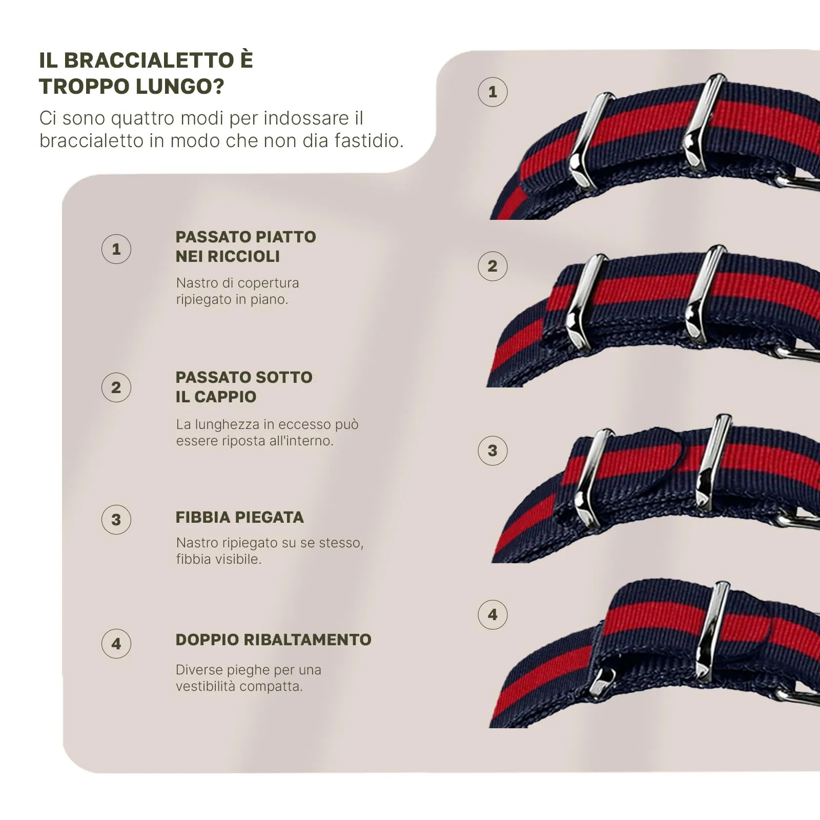 Cinturino NATO G10 in nylon militare - Blu navy e rosso, 20 mm - immagine 8
