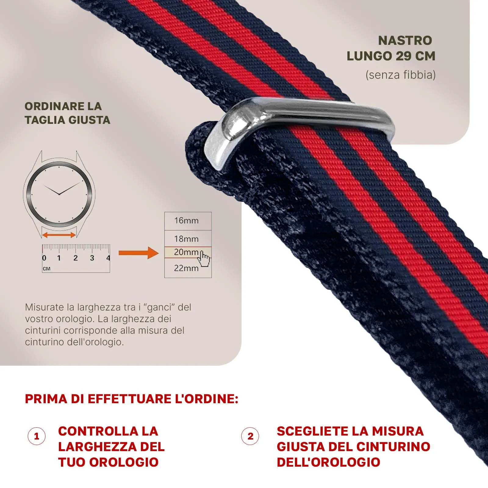 Natos.com - Cinturino NATO per Orologio in Nylon Militare G10, Uomo e Donna, Fibbia in Acciaio Inossidabile - 18mm 20mm 22mm - immagine 6