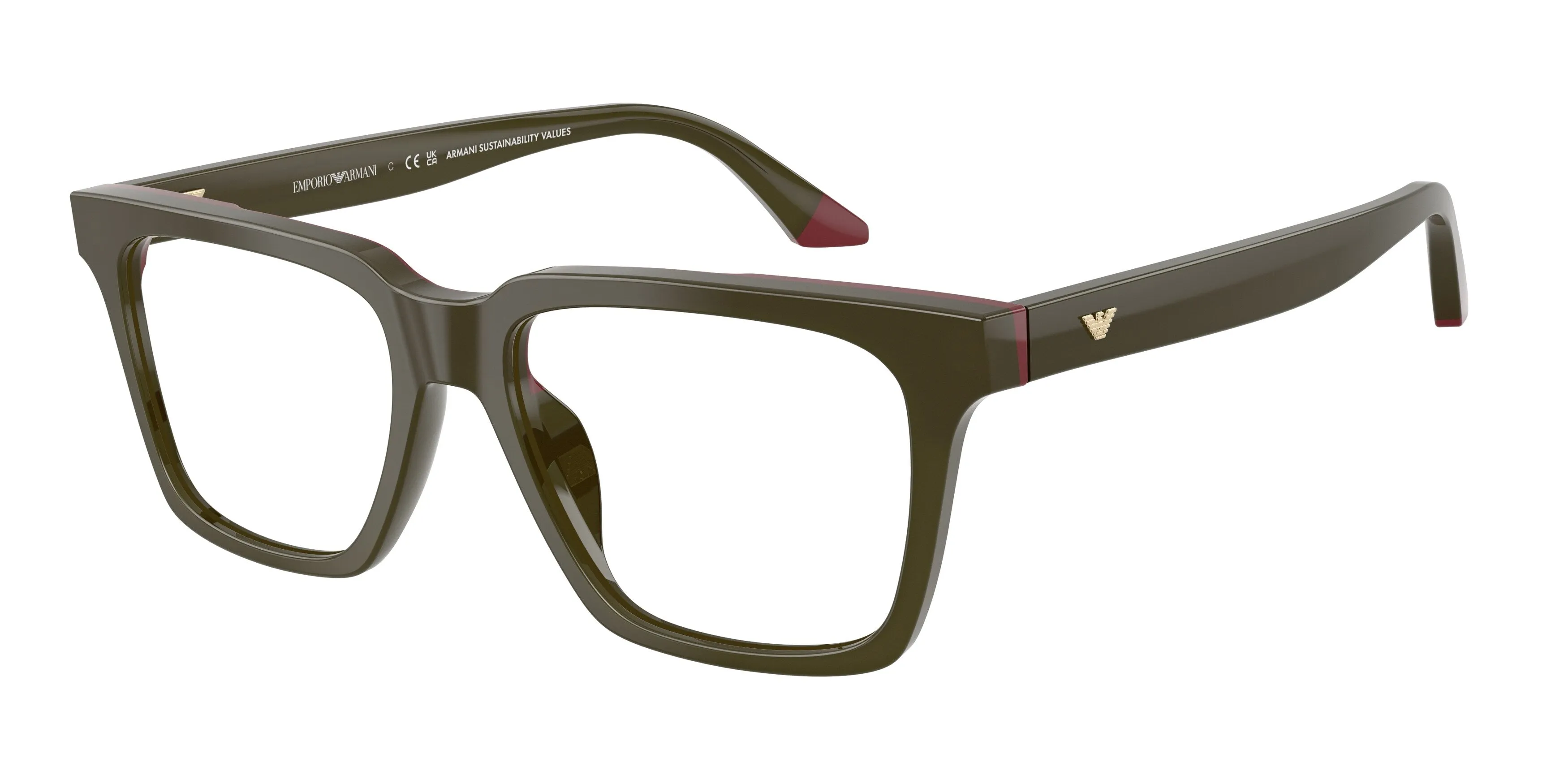 Emporio Armani EA3272U 6316 Montature da vista Acetato Verde Squadrata Normale - immagine 1