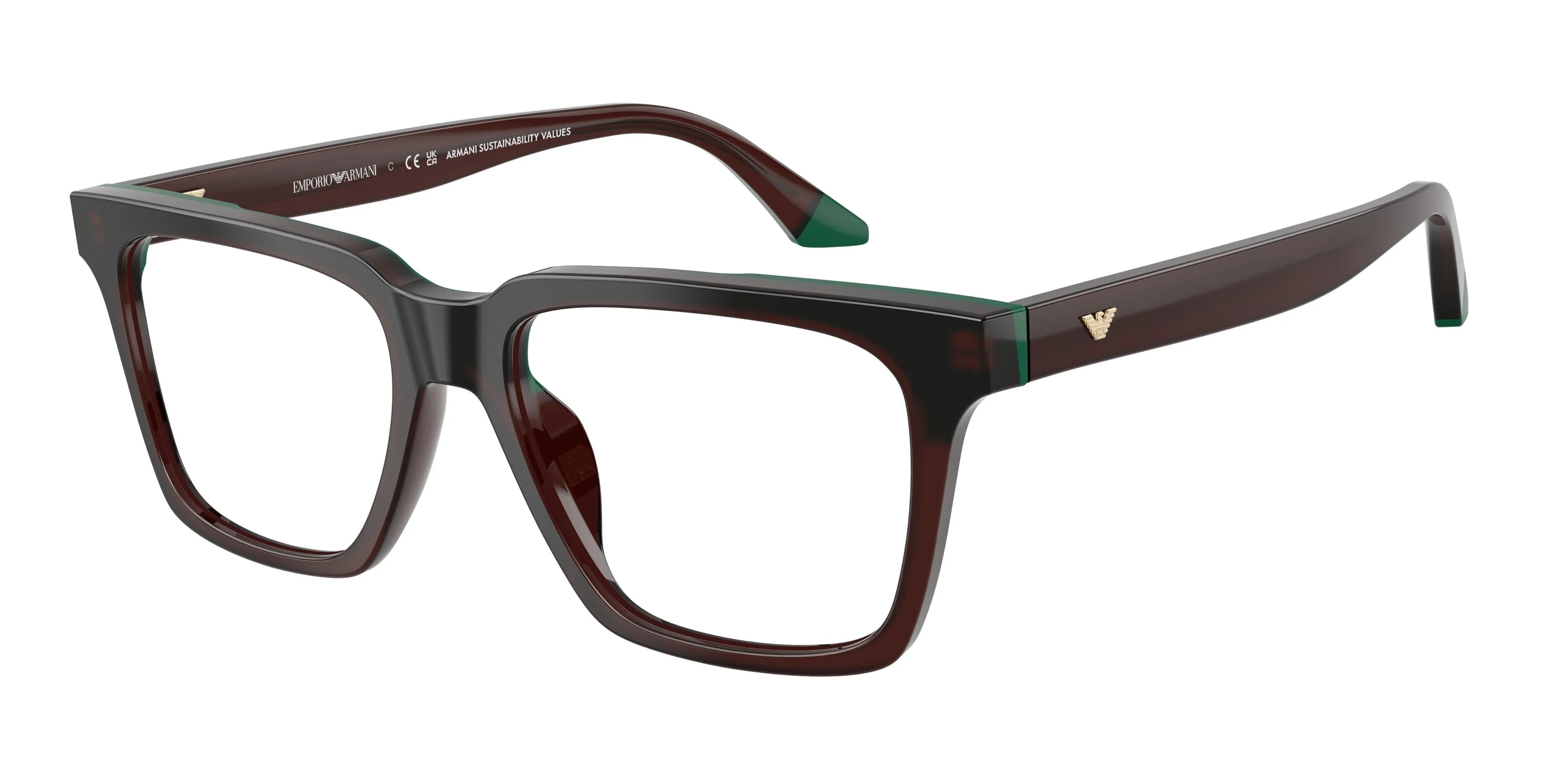Emporio Armani EA3272U 6315 Montature da vista Acetato Marrone Squadrata Normale - immagine 1