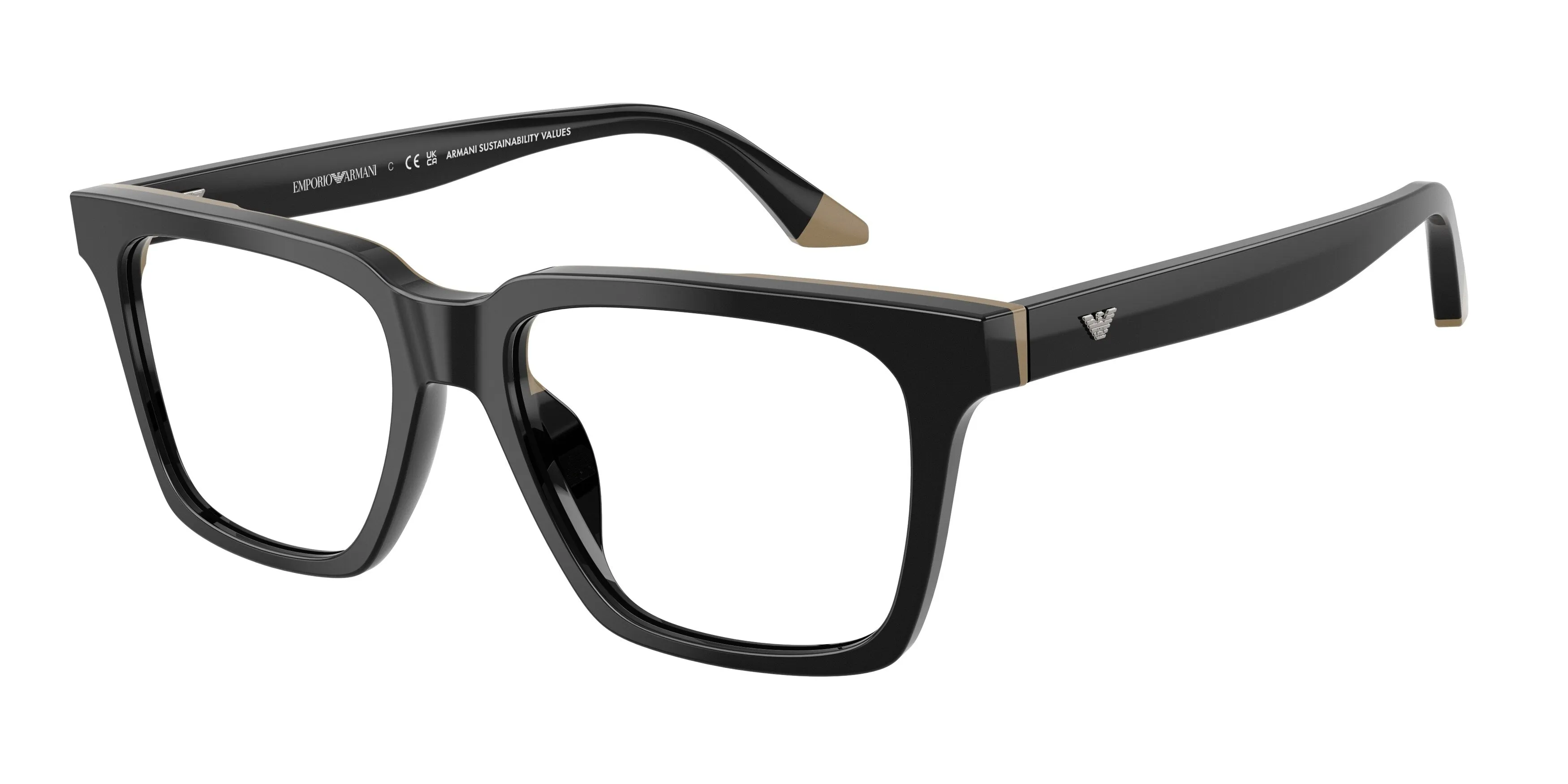 Emporio Armani EA3272U 6313 Montature da vista Acetato Nero Squadrata Normale - immagine 1