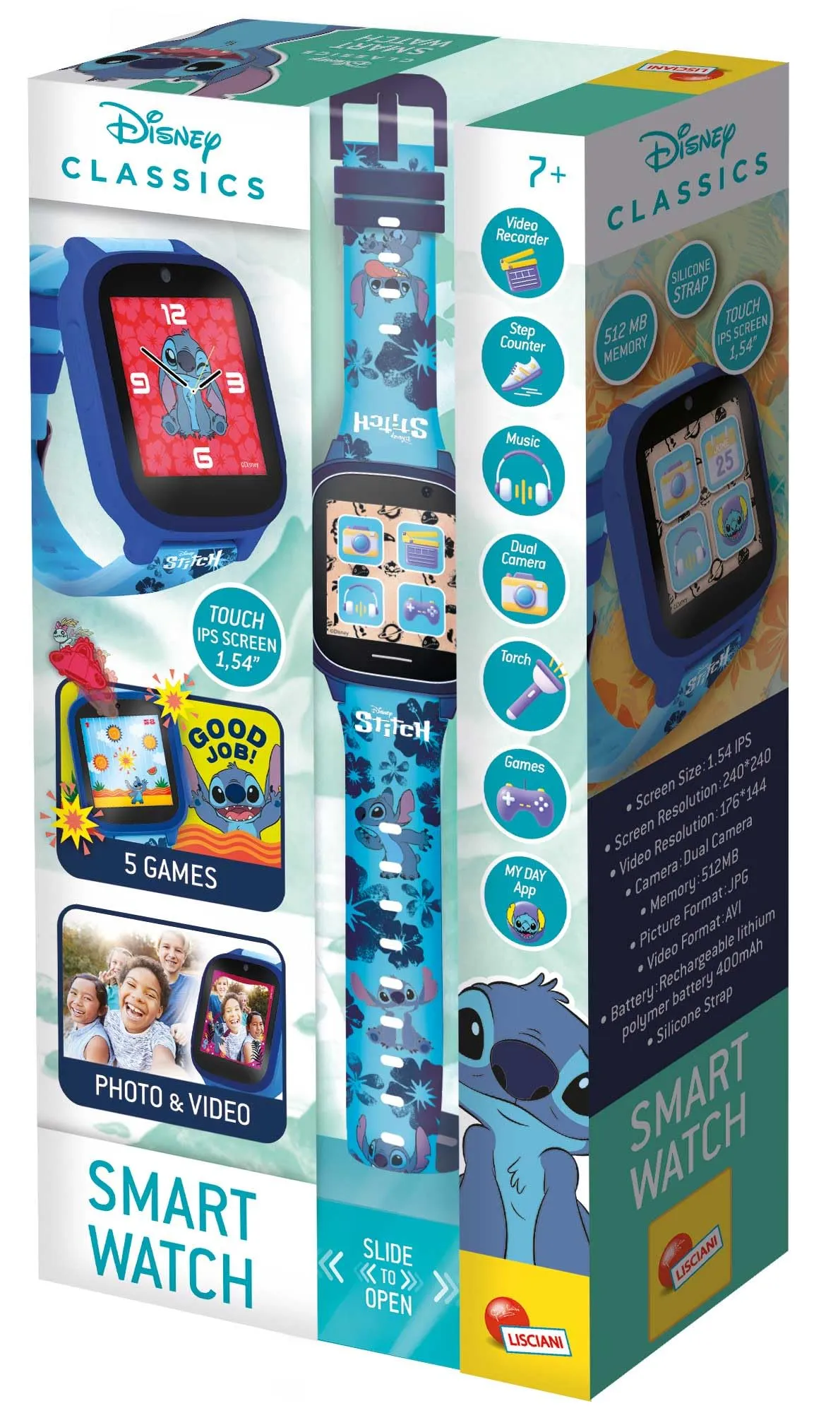 Montre Éducative - HI TECH - STITCH - Cadrans personnalisables, 5 Jeux interactifs - immagine 2
