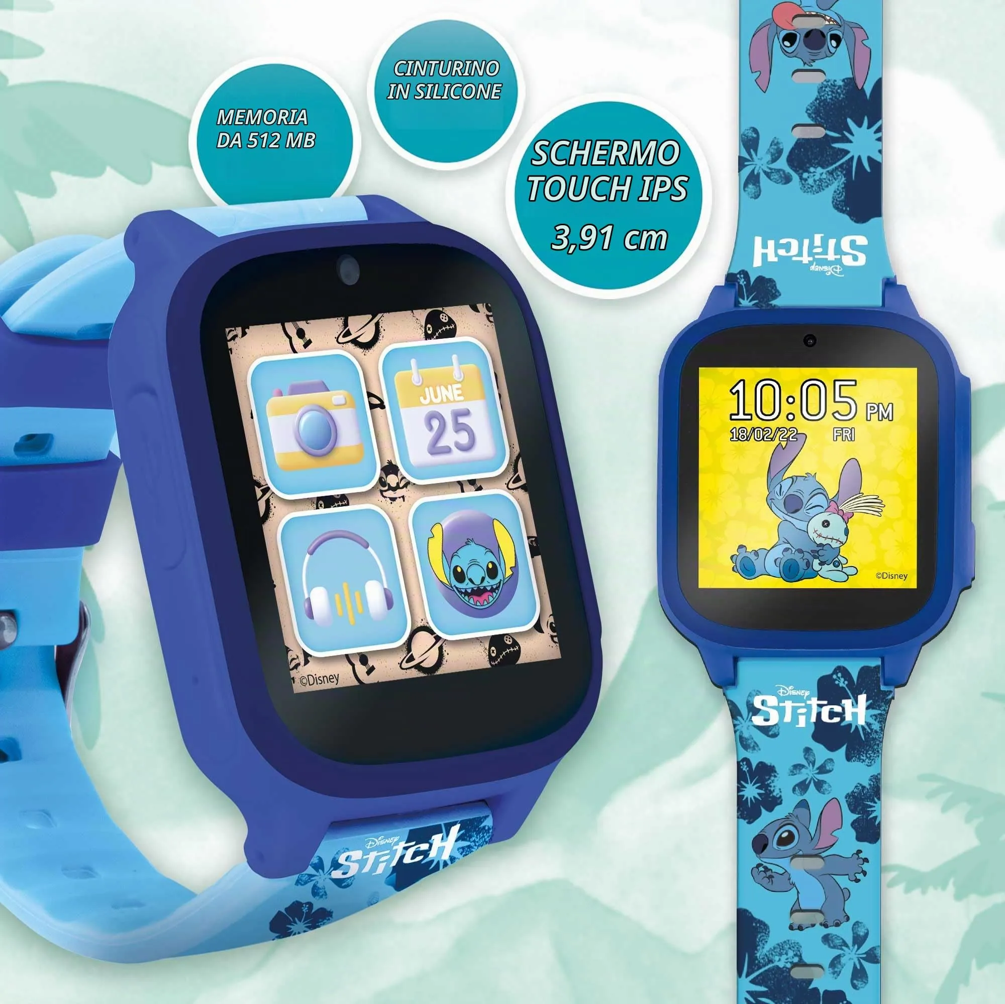 Montre Éducative - HI TECH - STITCH - Cadrans personnalisables, 5 Jeux interactifs - immagine 3