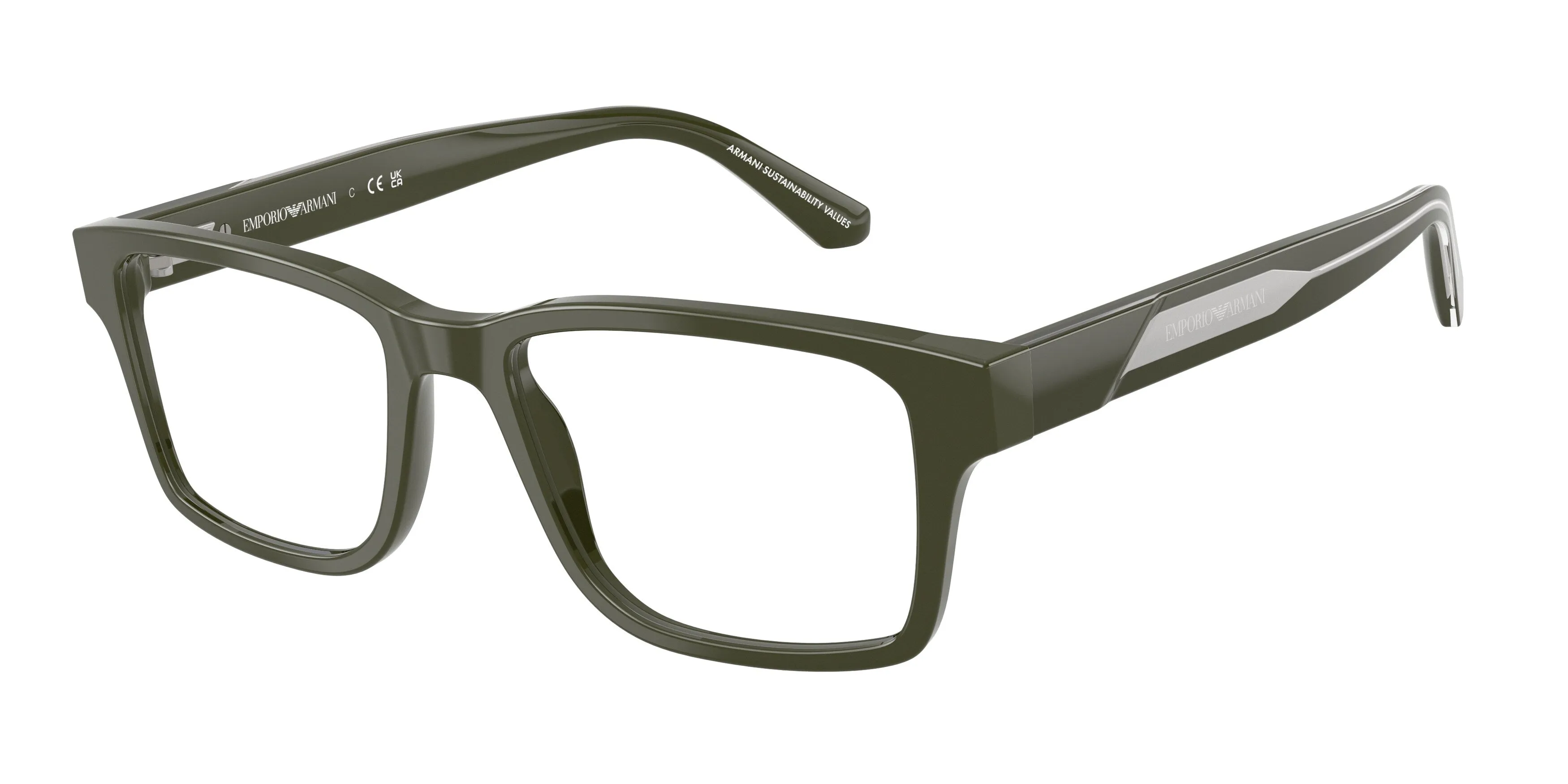 Emporio Armani EA3271 6321 Montature da vista Acetato Verde Squadrata Normale - immagine 1