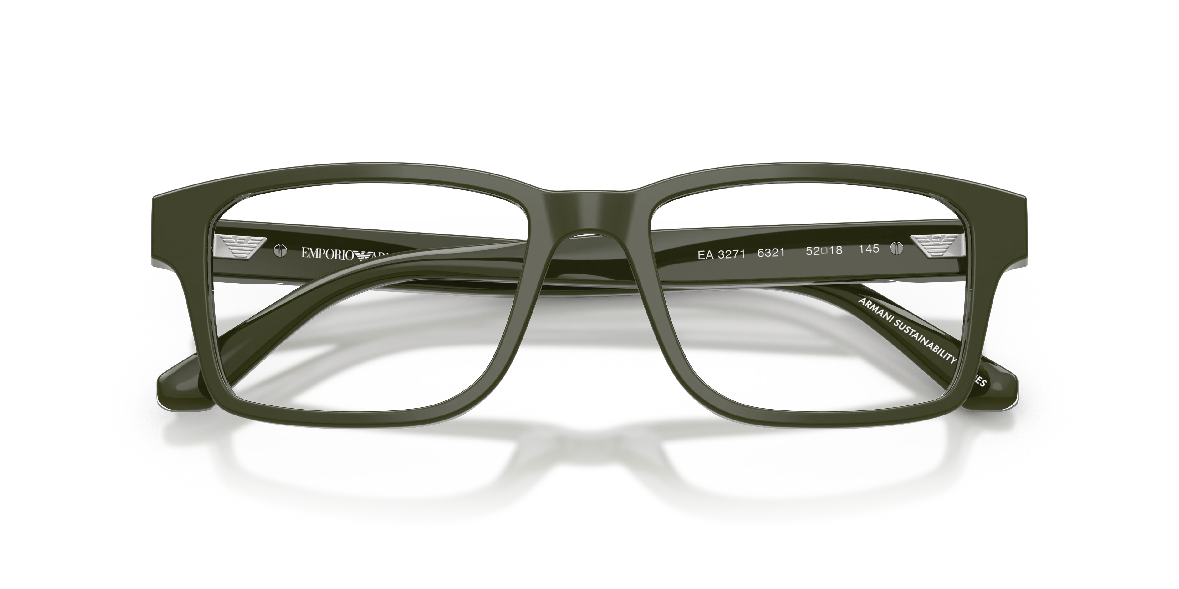 Emporio Armani EA3271 6321 Montature da vista Acetato Verde Squadrata Normale - immagine 2