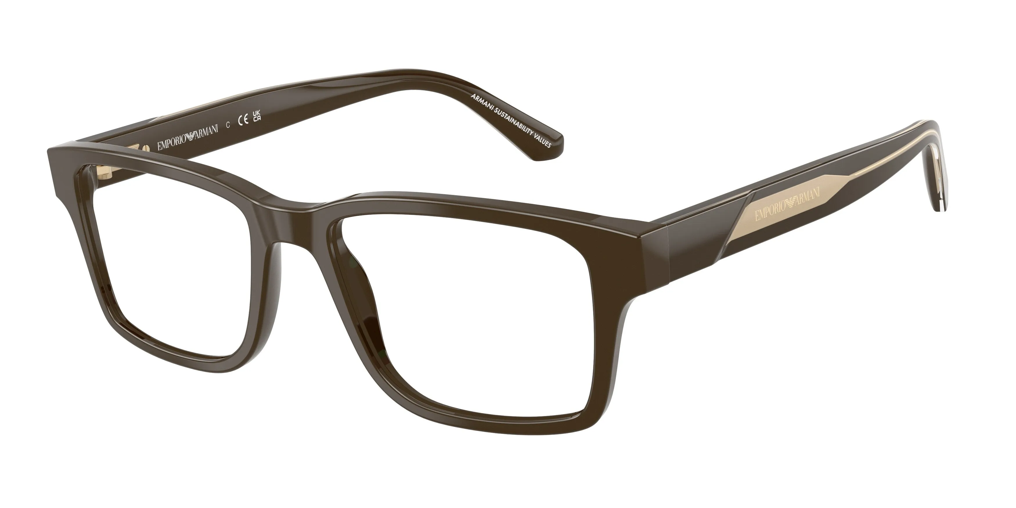 Emporio Armani EA3271 6307 Montature da vista Acetato Marrone Squadrata Normale - immagine 1