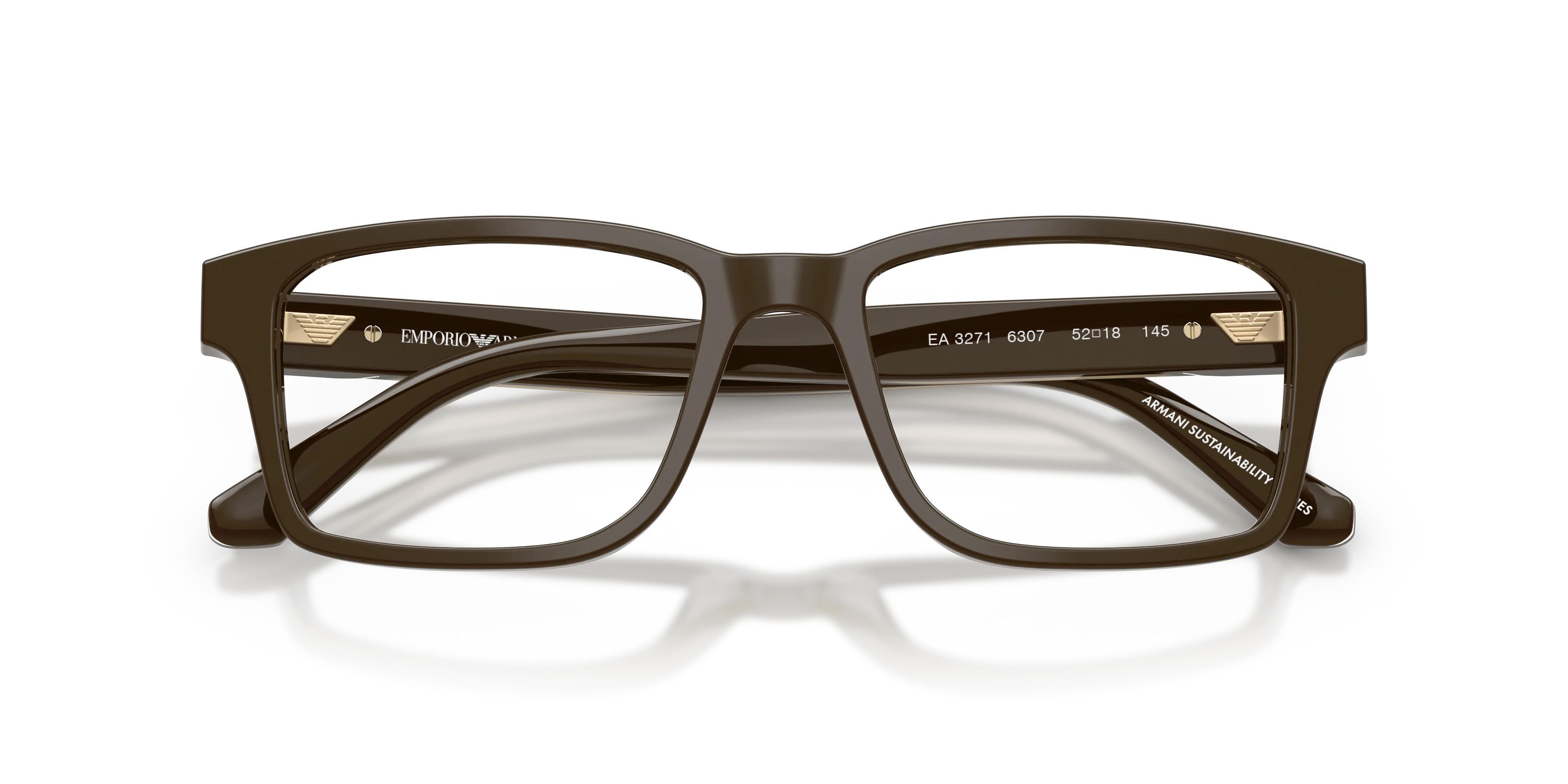 Emporio Armani EA3271 6307 Montature da vista Acetato Marrone Squadrata Normale - immagine 2