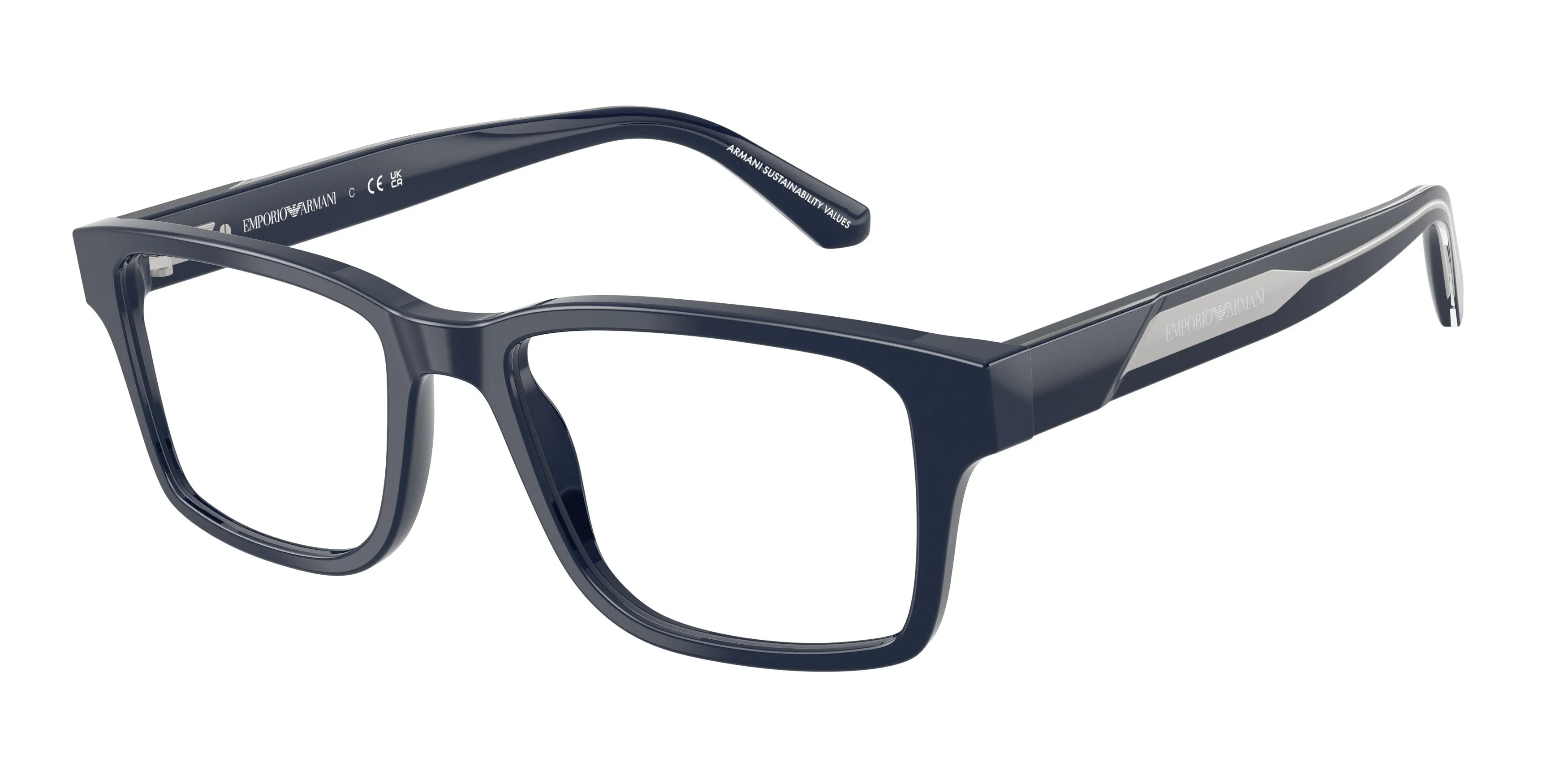 Emporio Armani EA3271 6039 Montature da vista Acetato Blu Squadrata Normale - immagine 1