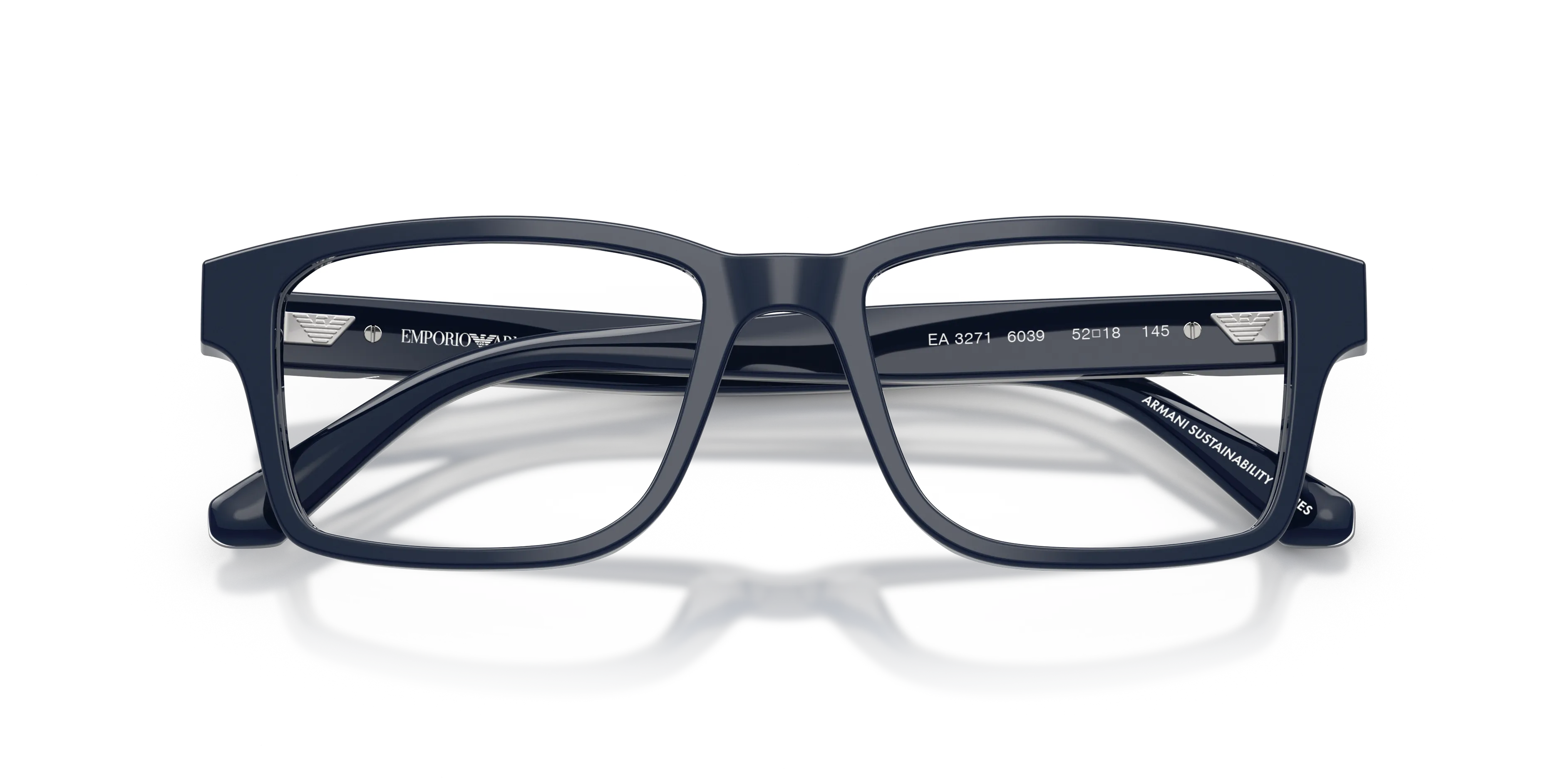 Emporio Armani EA3271 6039 Montature da vista Acetato Blu Squadrata Normale - immagine 2