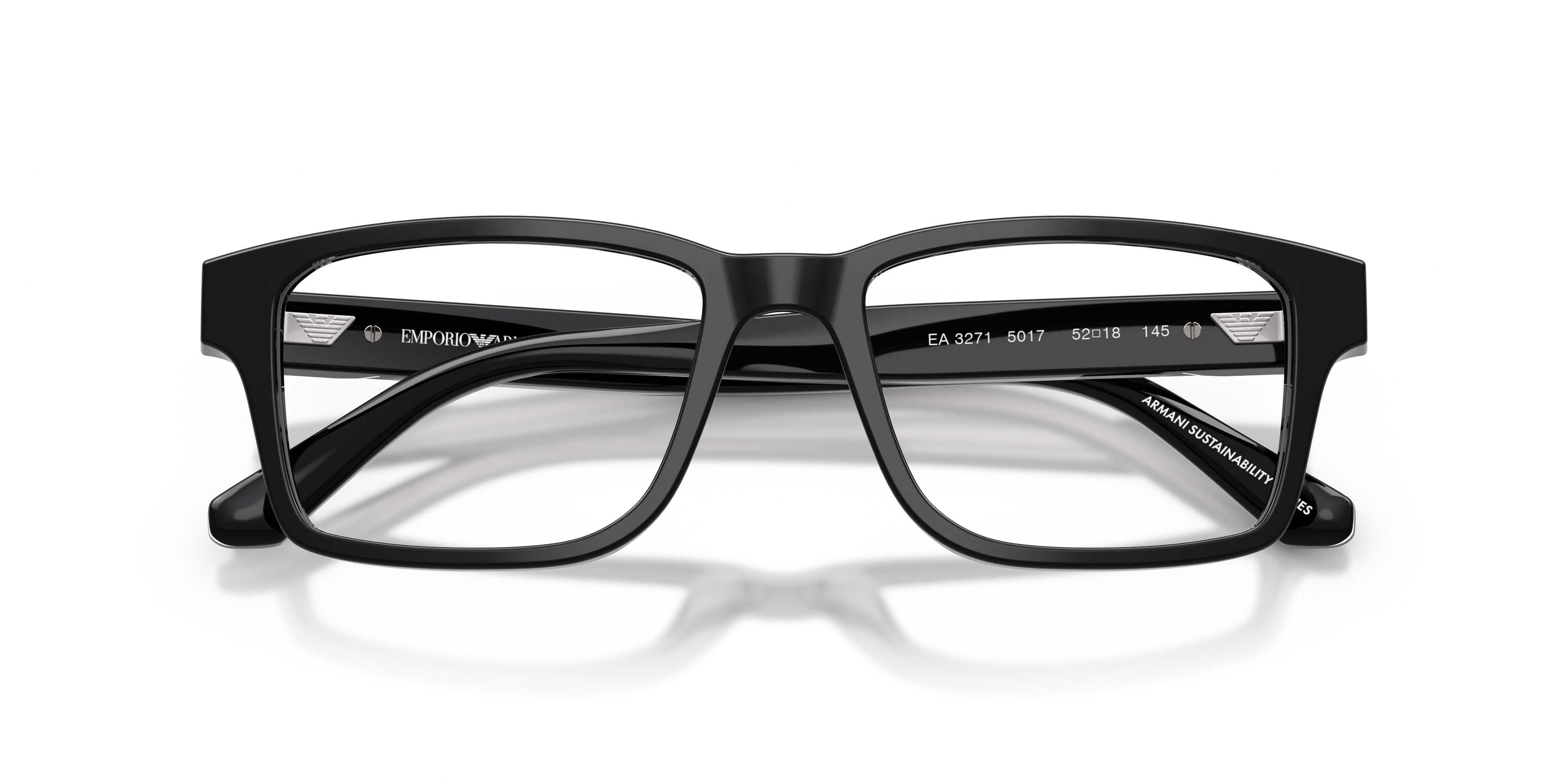 Emporio Armani EA3271 5017 Montature da vista Acetato Nero Squadrata Normale - immagine 2