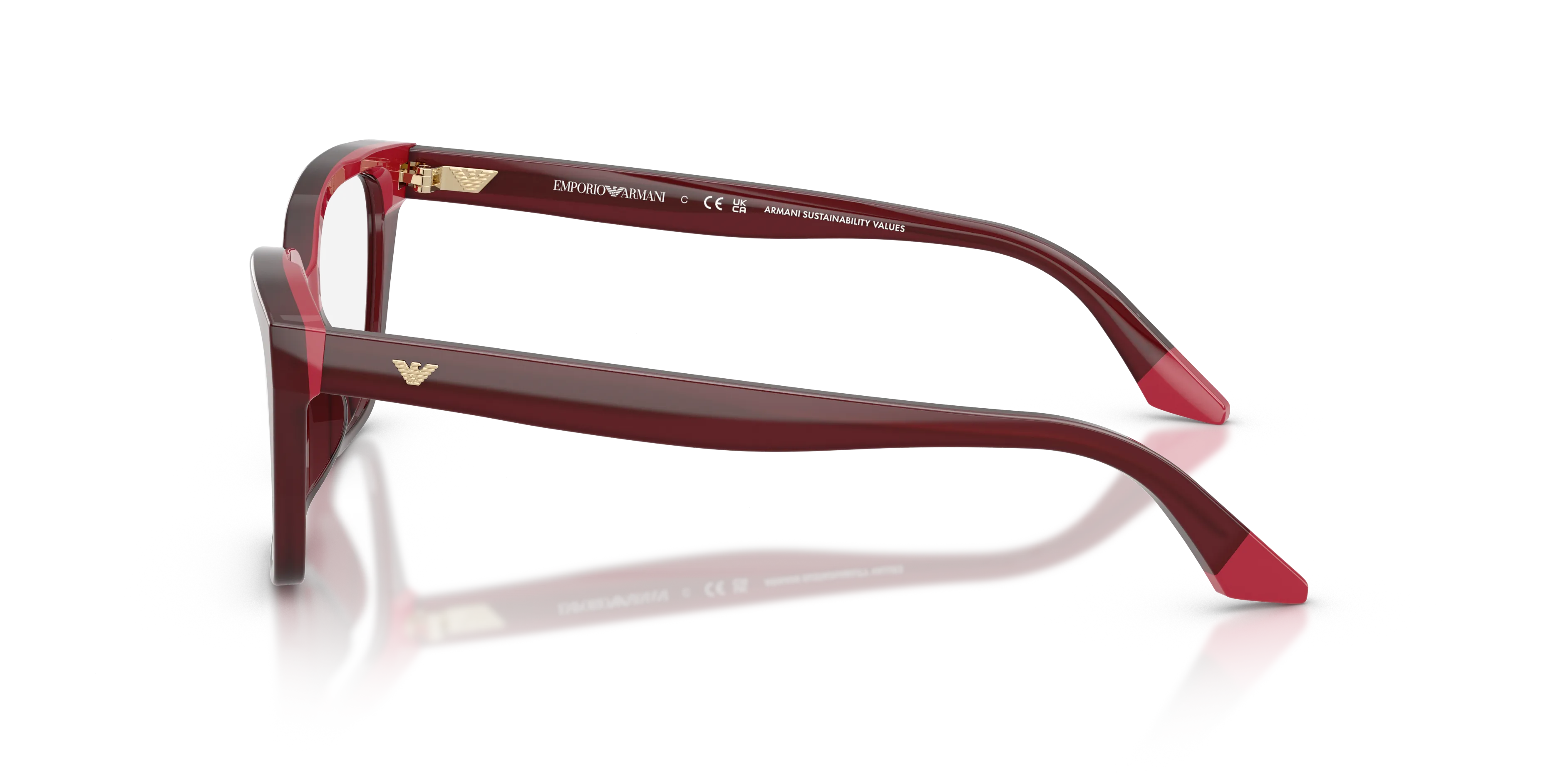 Emporio Armani EA3270U 6320 Montature da vista Acetato Rosso Cat Eye Normale - immagine 4