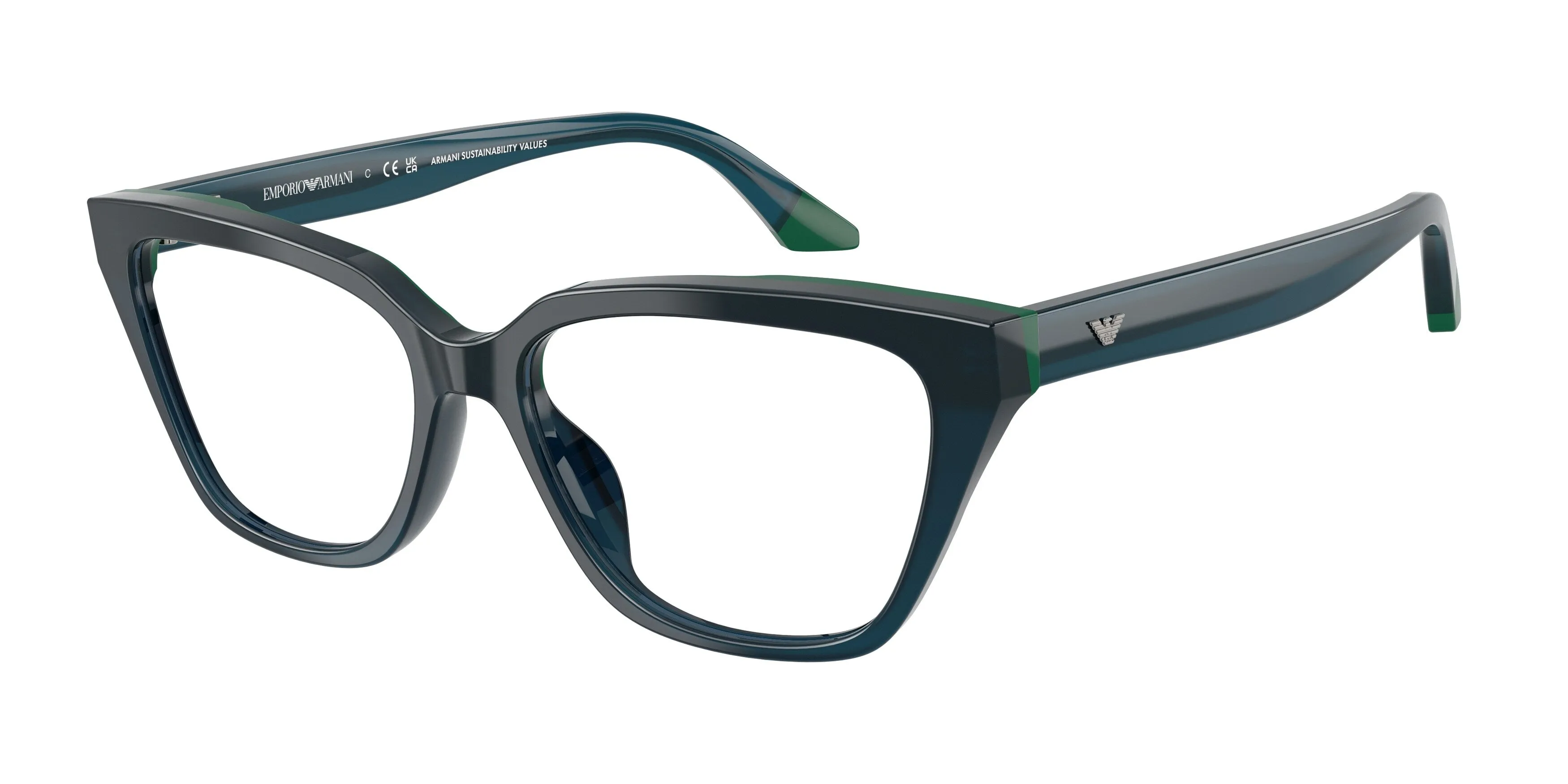 Emporio Armani EA3270U 6319 Montature da vista Acetato Blu Cat Eye Normale - immagine 1