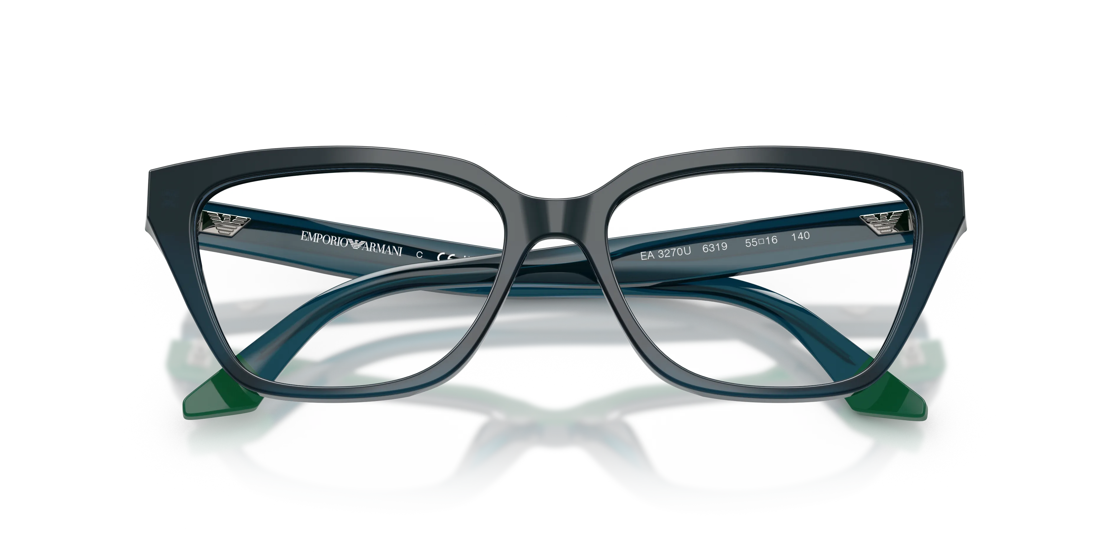 Emporio Armani EA3270U 6319 Montature da vista Acetato Blu Cat Eye Normale - immagine 2