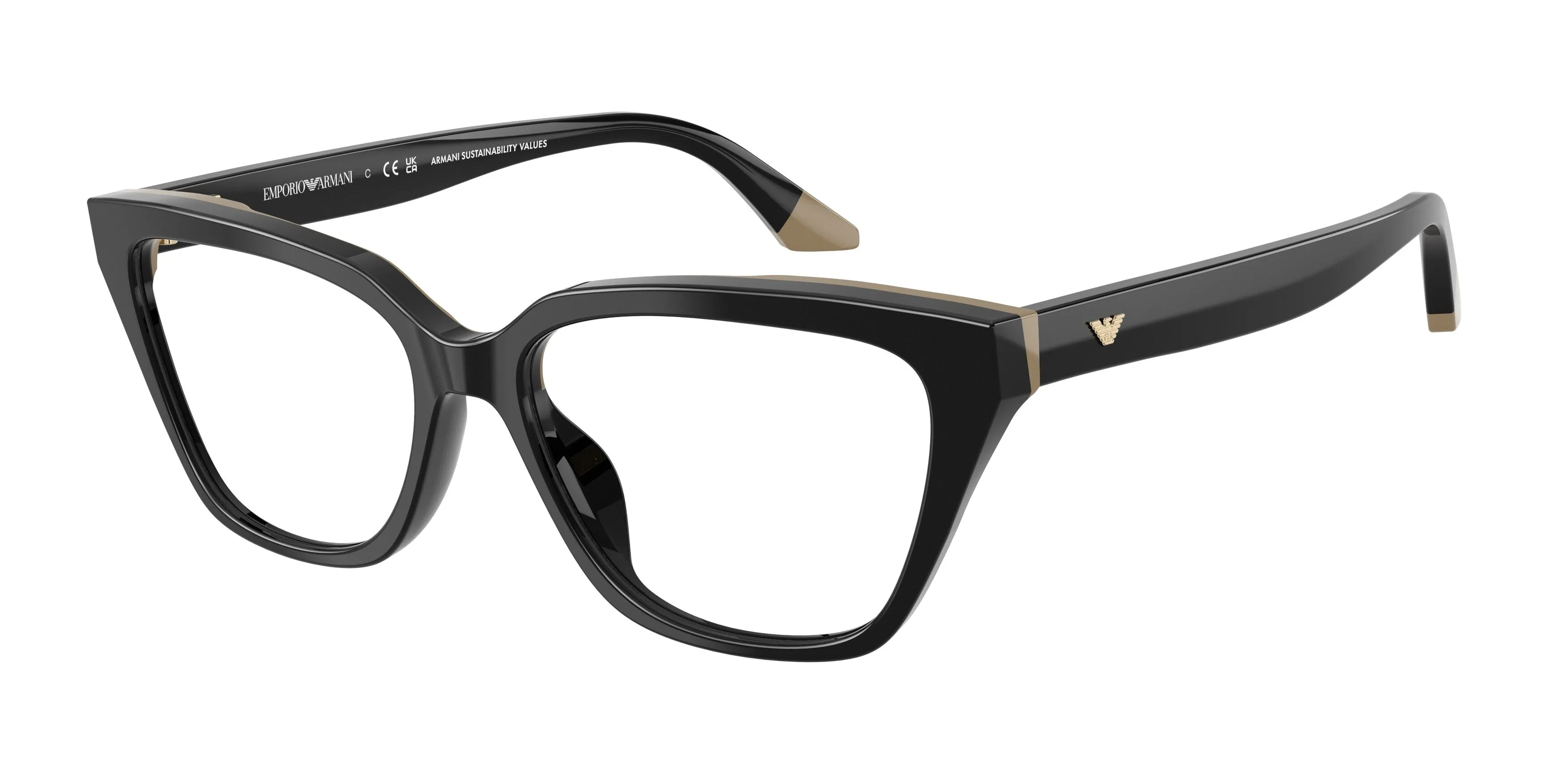 Emporio Armani EA3270U 6313 Montature da vista Acetato Nero Cat Eye Normale - immagine 1