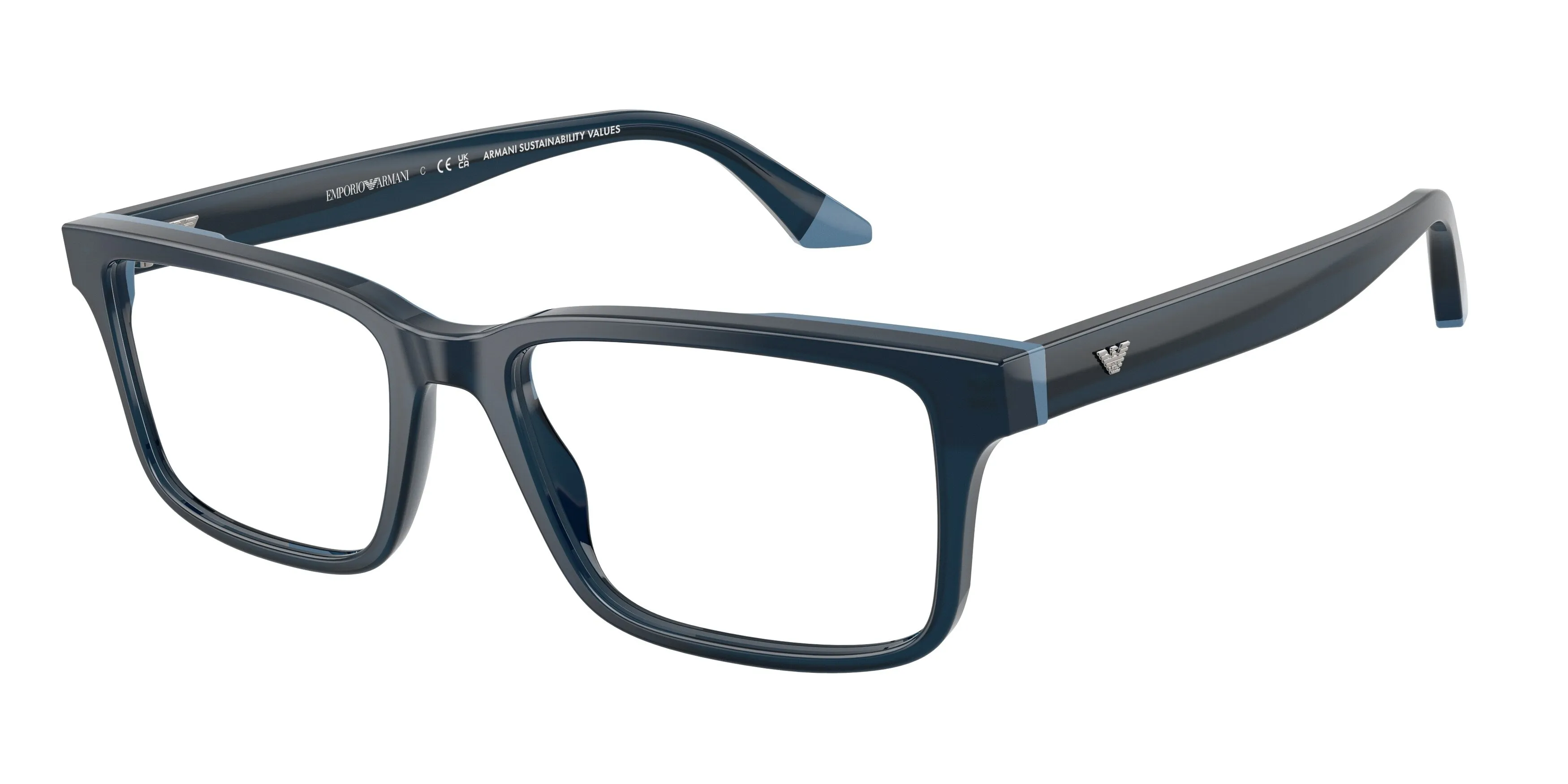 Emporio Armani EA3269 6317 Montature da vista Acetato Blu Squadrata Normale - immagine 1
