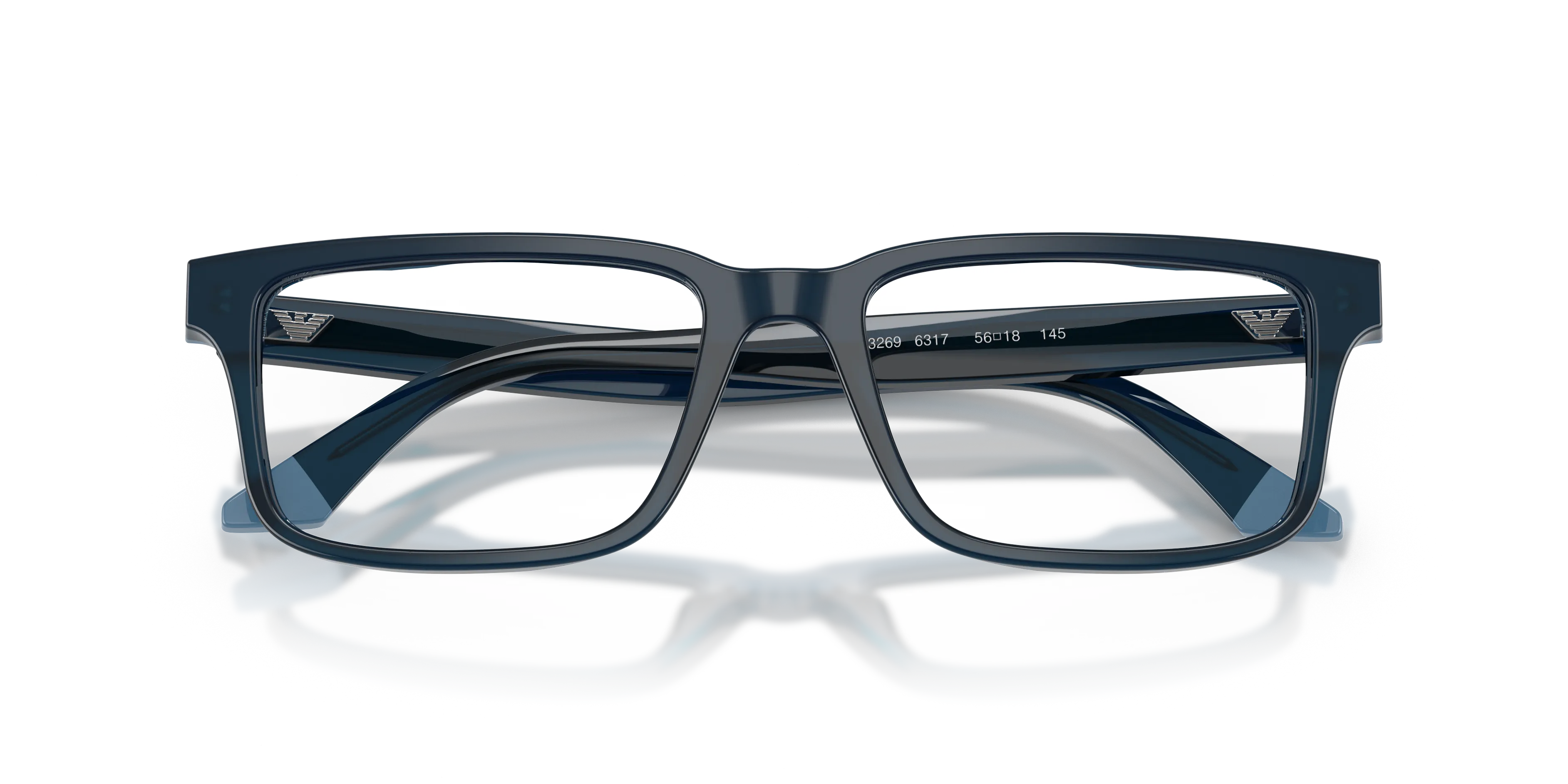 Emporio Armani EA3269 6317 Montature da vista Acetato Blu Squadrata Normale - immagine 2