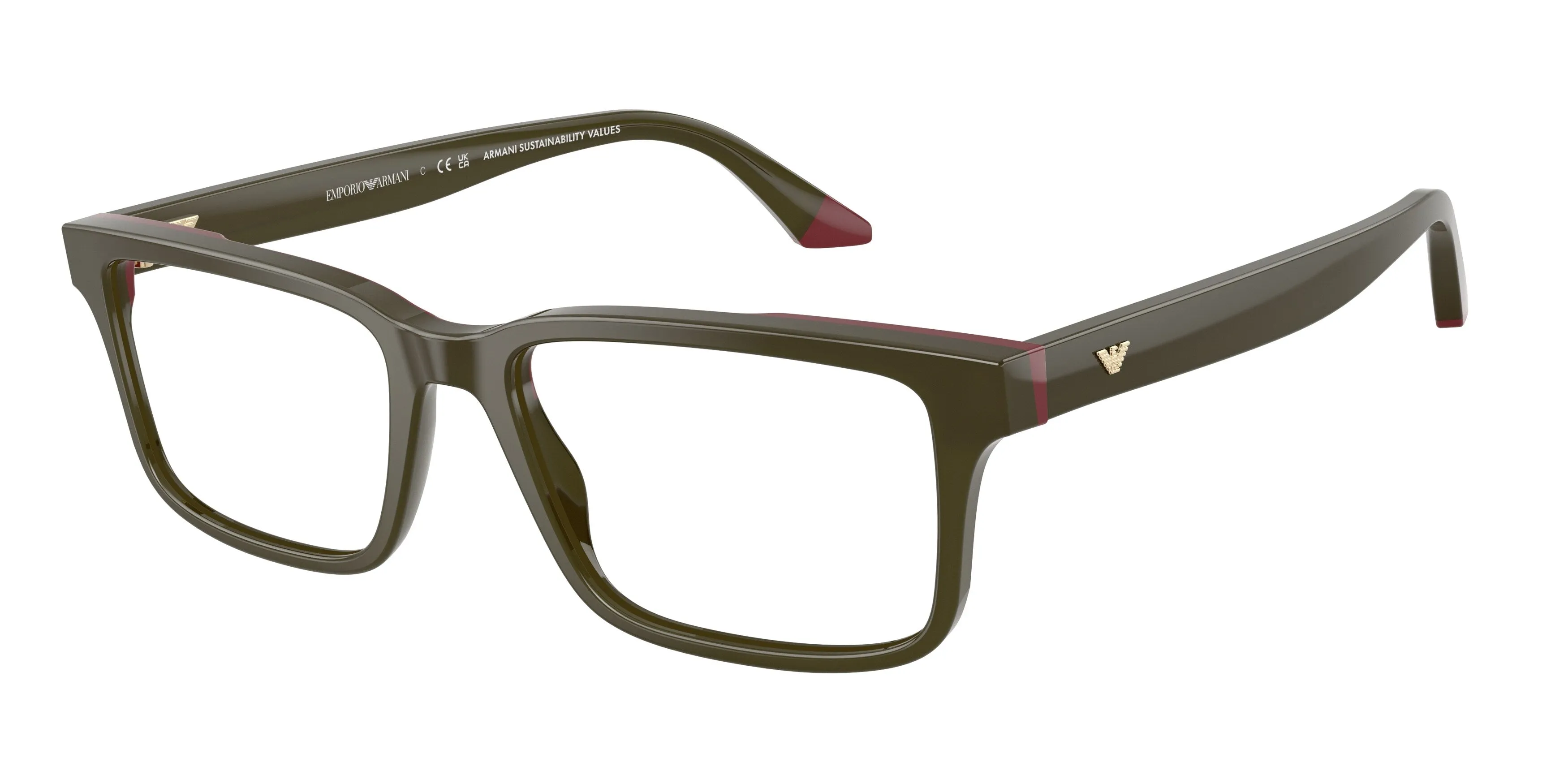 Emporio Armani EA3269 6316 Montature da vista Acetato Verde Squadrata Normale - immagine 1
