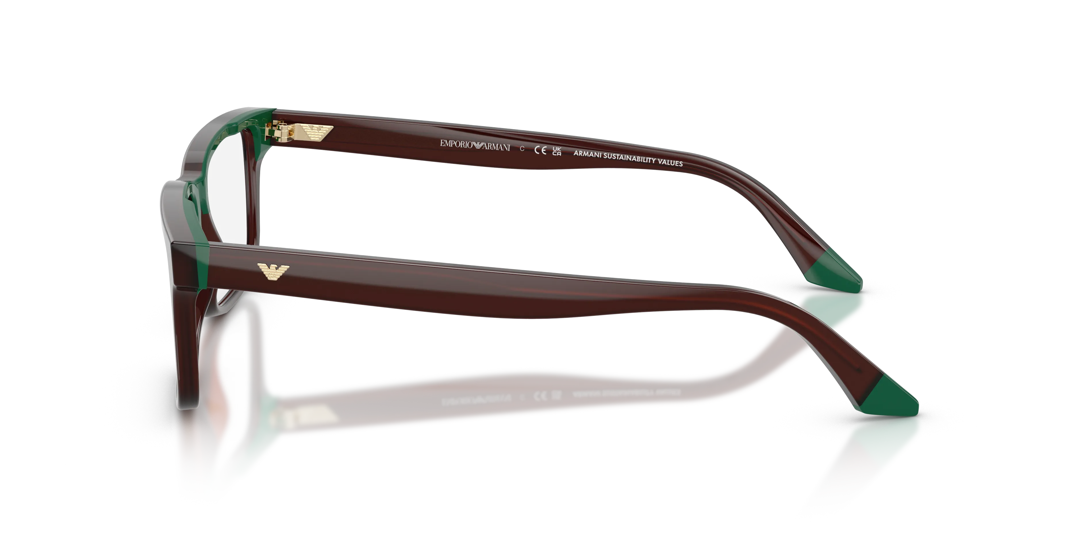 Emporio Armani EA3269 6315 Montature da vista Acetato Marrone Squadrata Normale - immagine 4