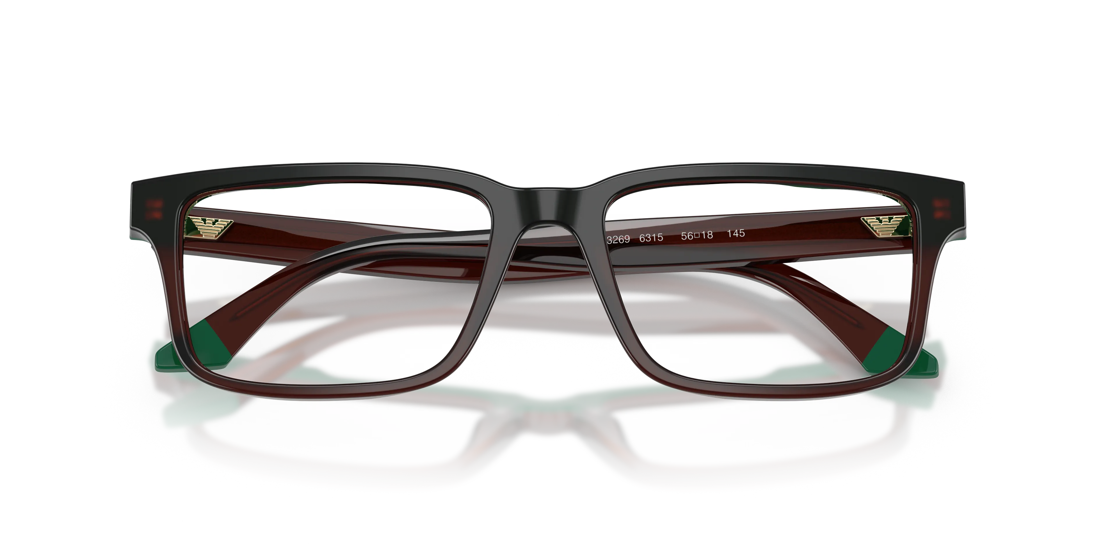 Emporio Armani EA3269 6315 Montature da vista Acetato Marrone Squadrata Normale - immagine 2