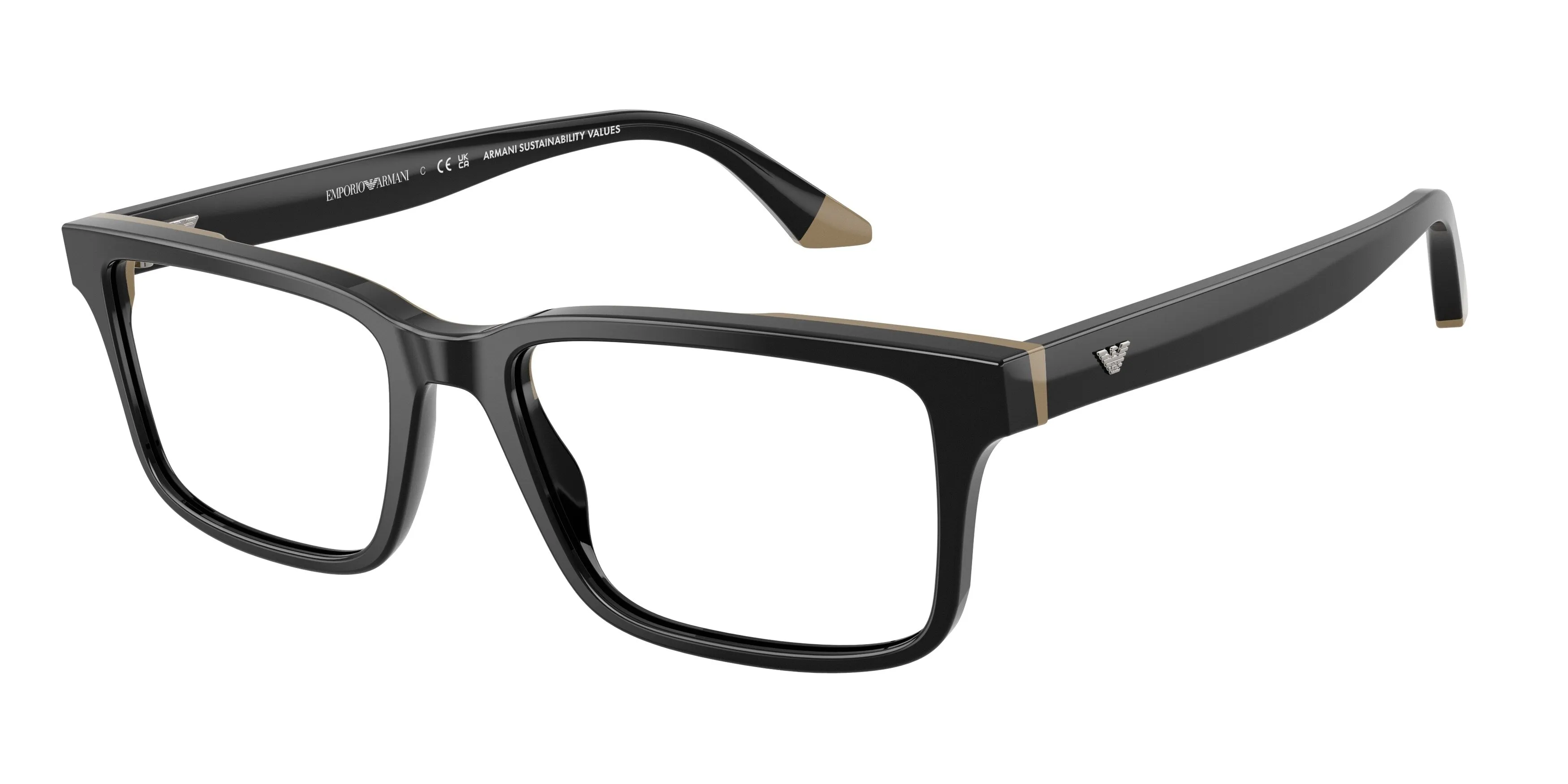 Emporio Armani EA3269 6313 Montature da vista Acetato Nero Squadrata Normale - immagine 1