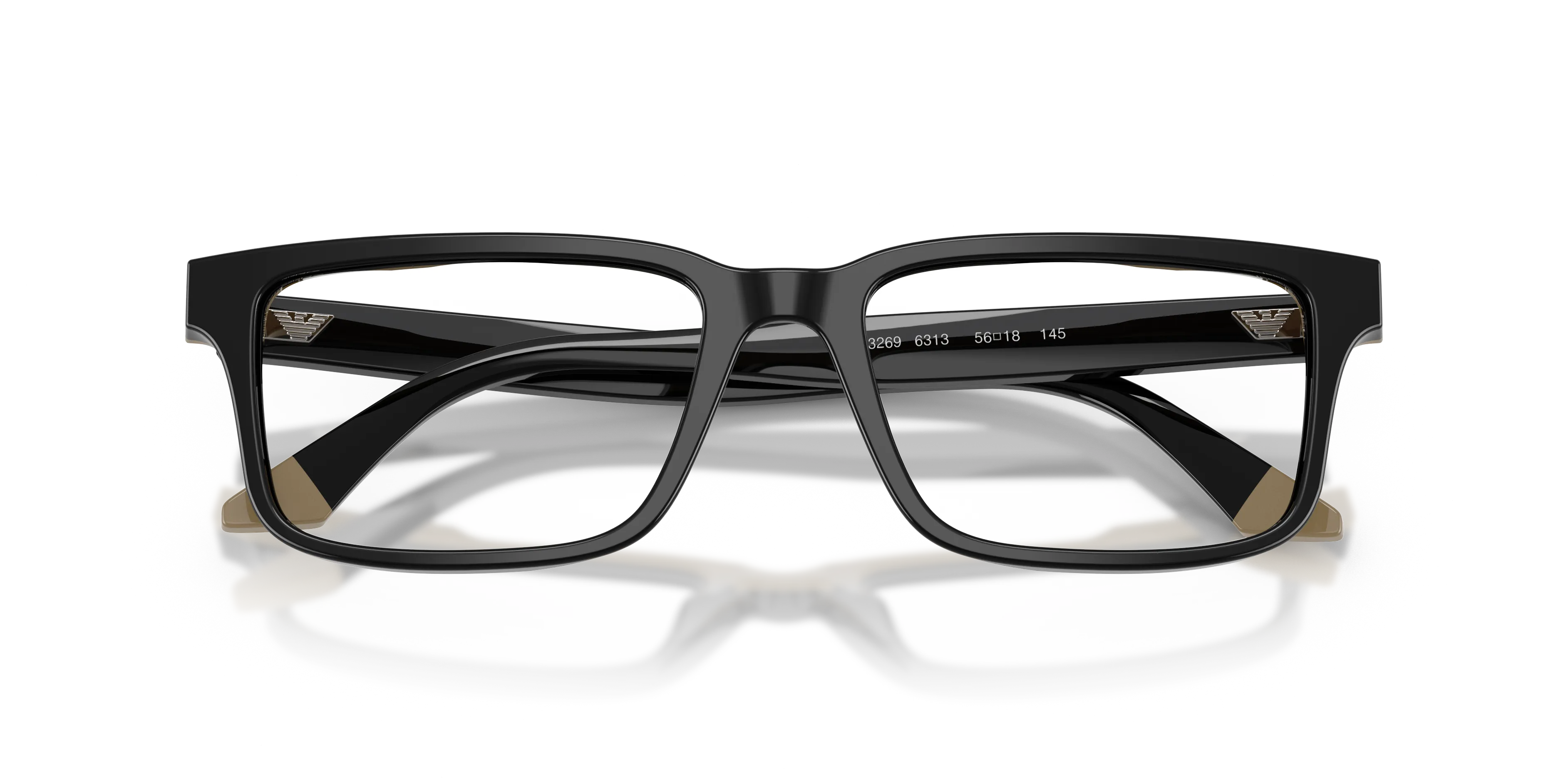 Emporio Armani EA3269 6313 Montature da vista Acetato Nero Squadrata Normale - immagine 2