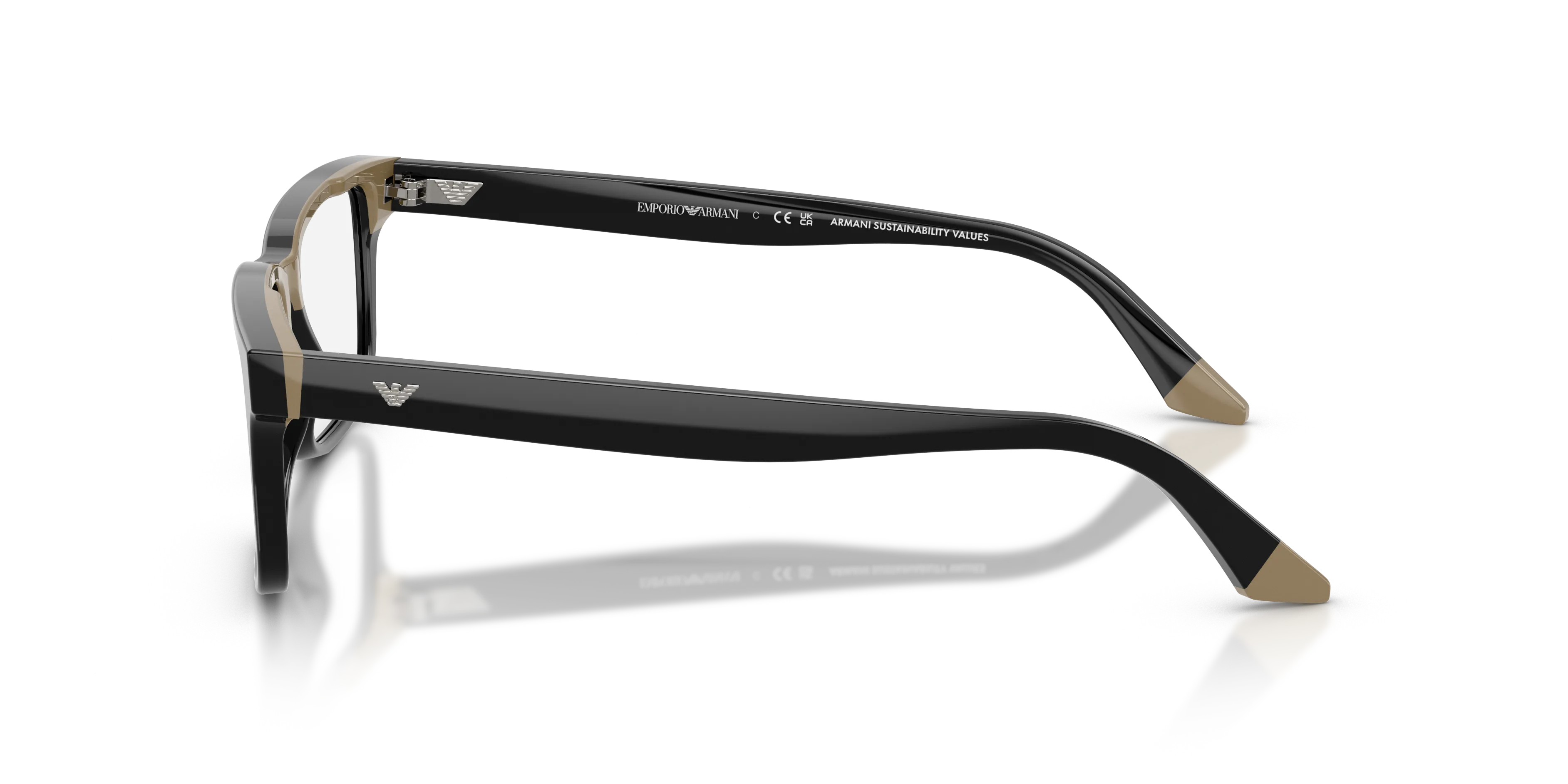 Emporio Armani EA3269 6313 Montature da vista Acetato Nero Squadrata Normale - immagine 4