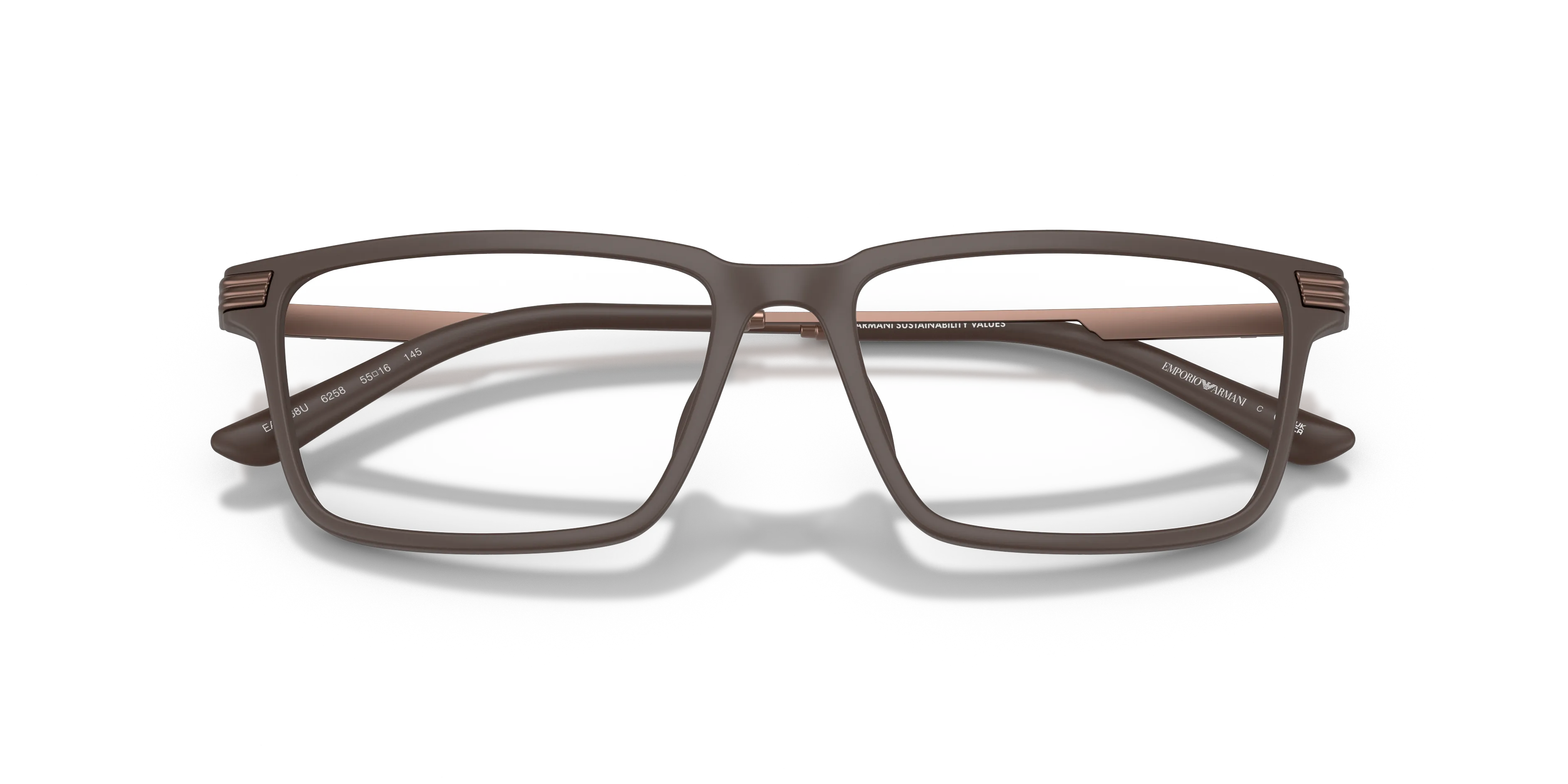 Emporio Armani EA3268U 6258 Montature da vista Iniettato Marrone Squadrata Normale - immagine 2