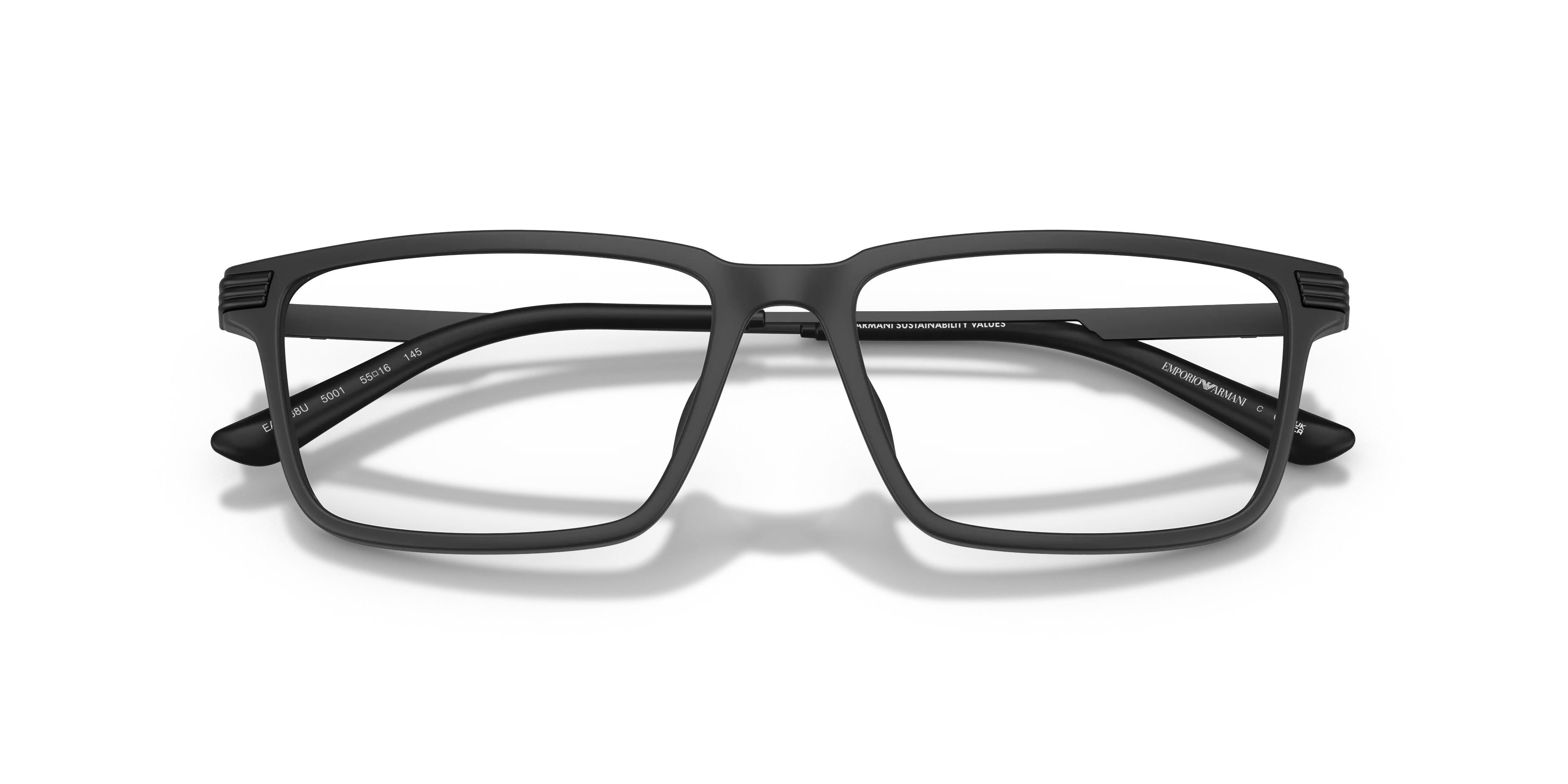 Emporio Armani EA3268U 5001 Montature da vista Iniettato Nero Squadrata Normale - immagine 2